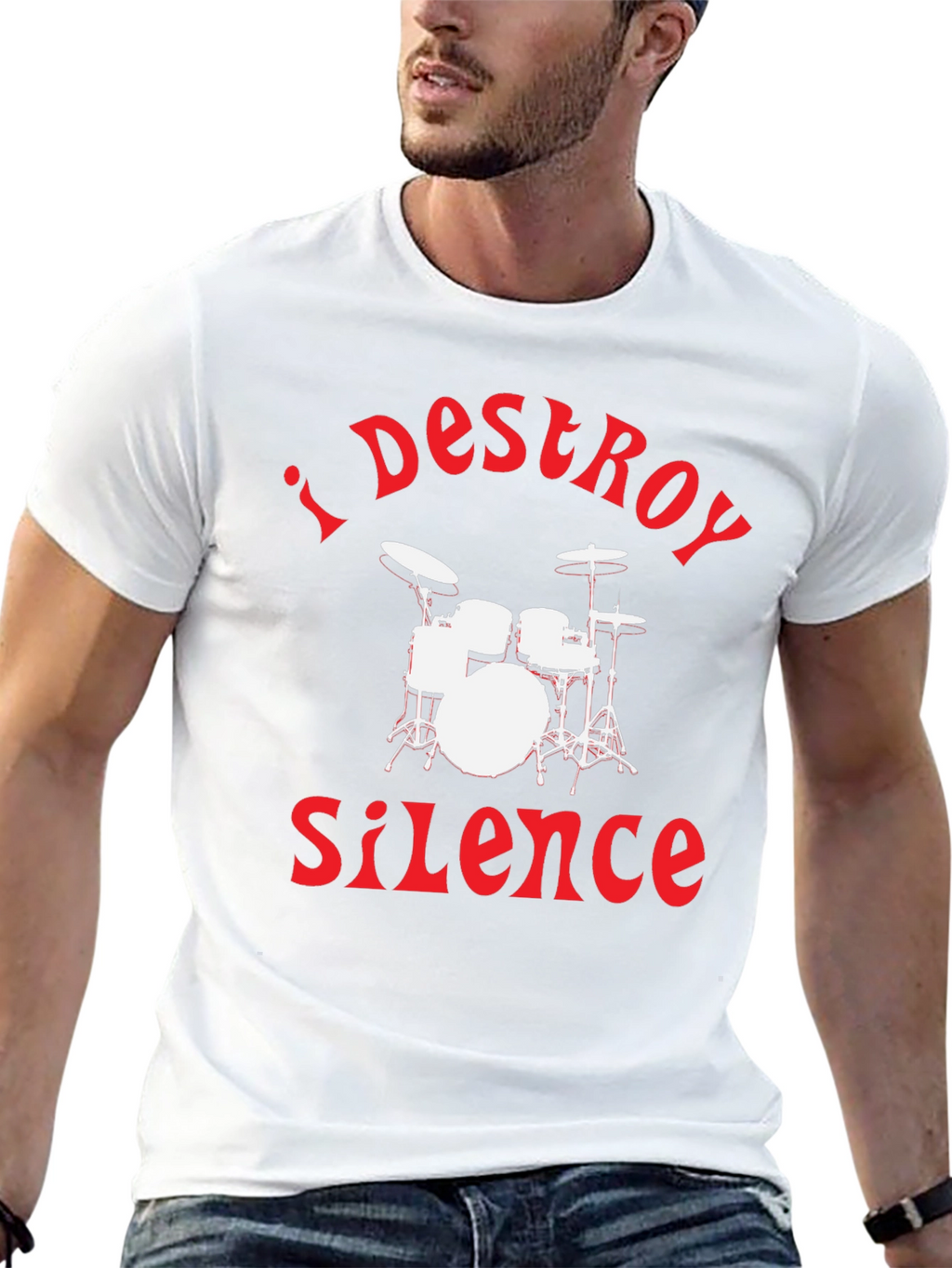 I Destroy Silence Drummer T-Shirt - Black
