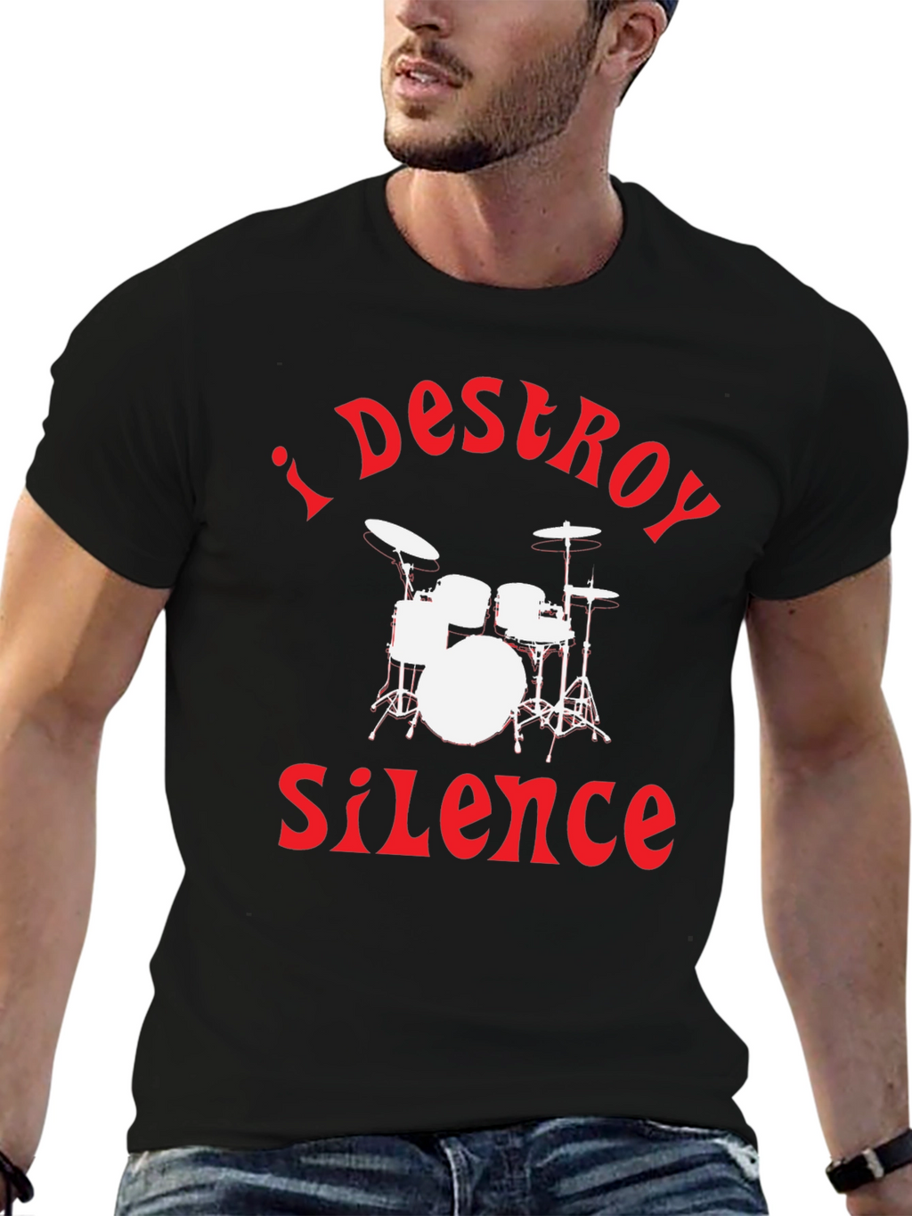 I Destroy Silence Drummer T-Shirt - Black