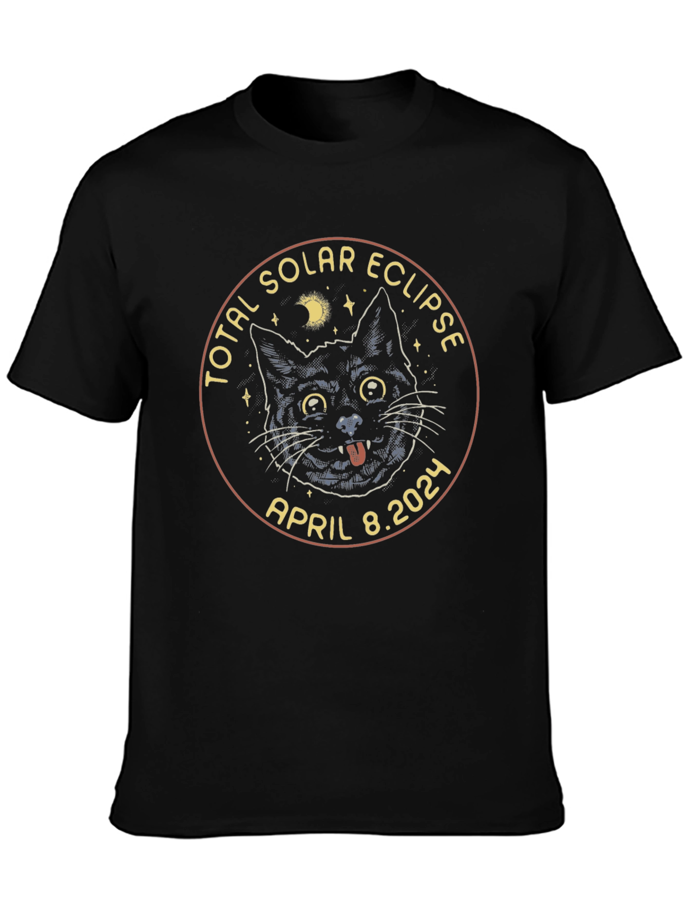 Total Solar Eclipse 2024 Cat T-Shirt