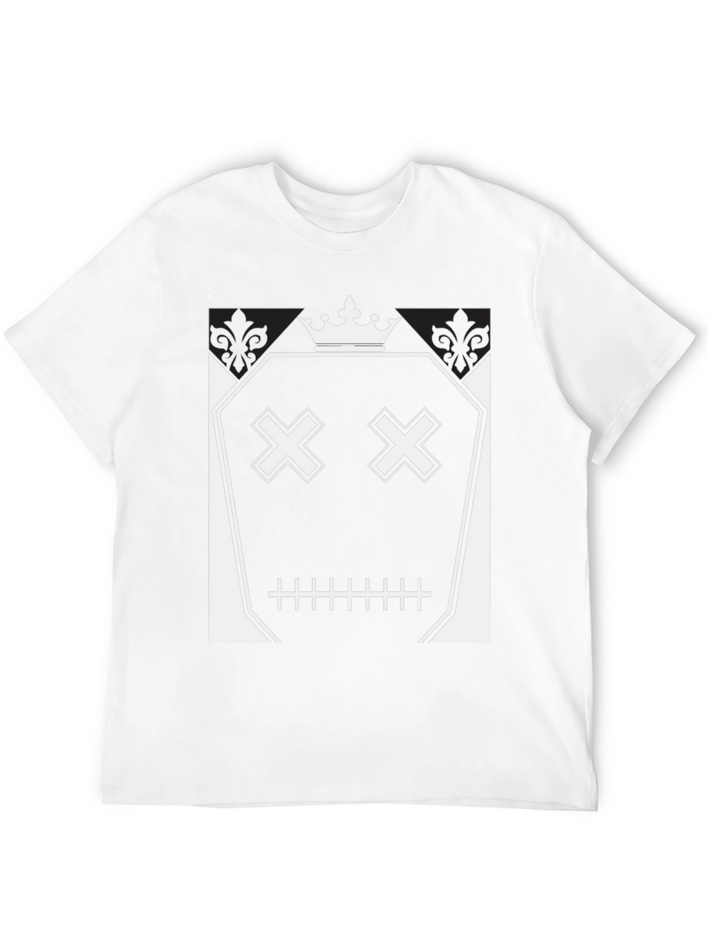 Crown Skull Face Graphic T-Shirt - Mens Black Tee