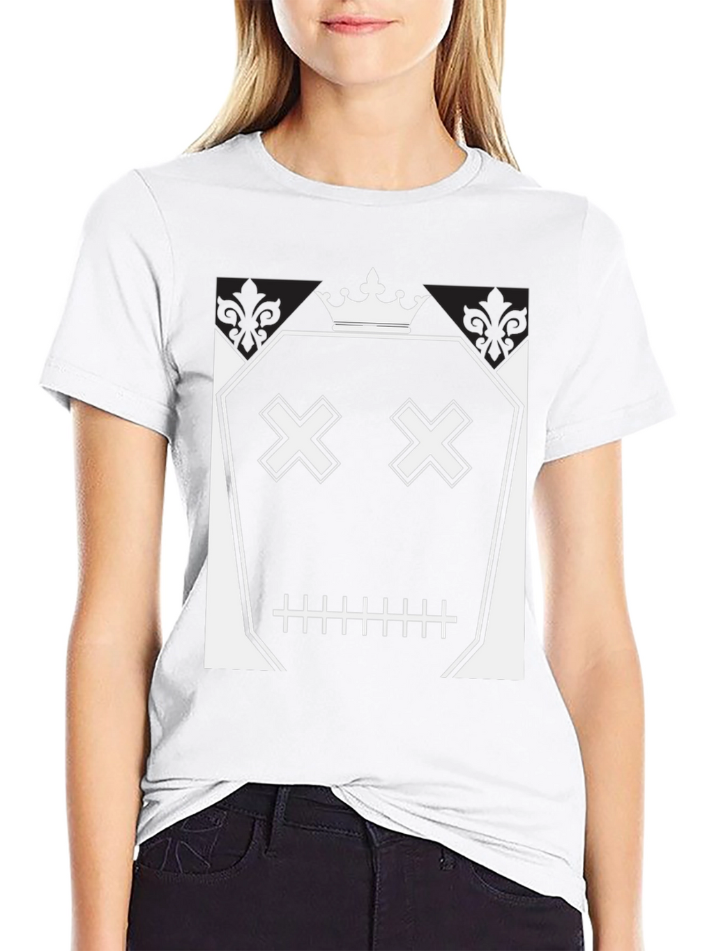 Crown Skull Face Graphic T-Shirt - Mens Black Tee