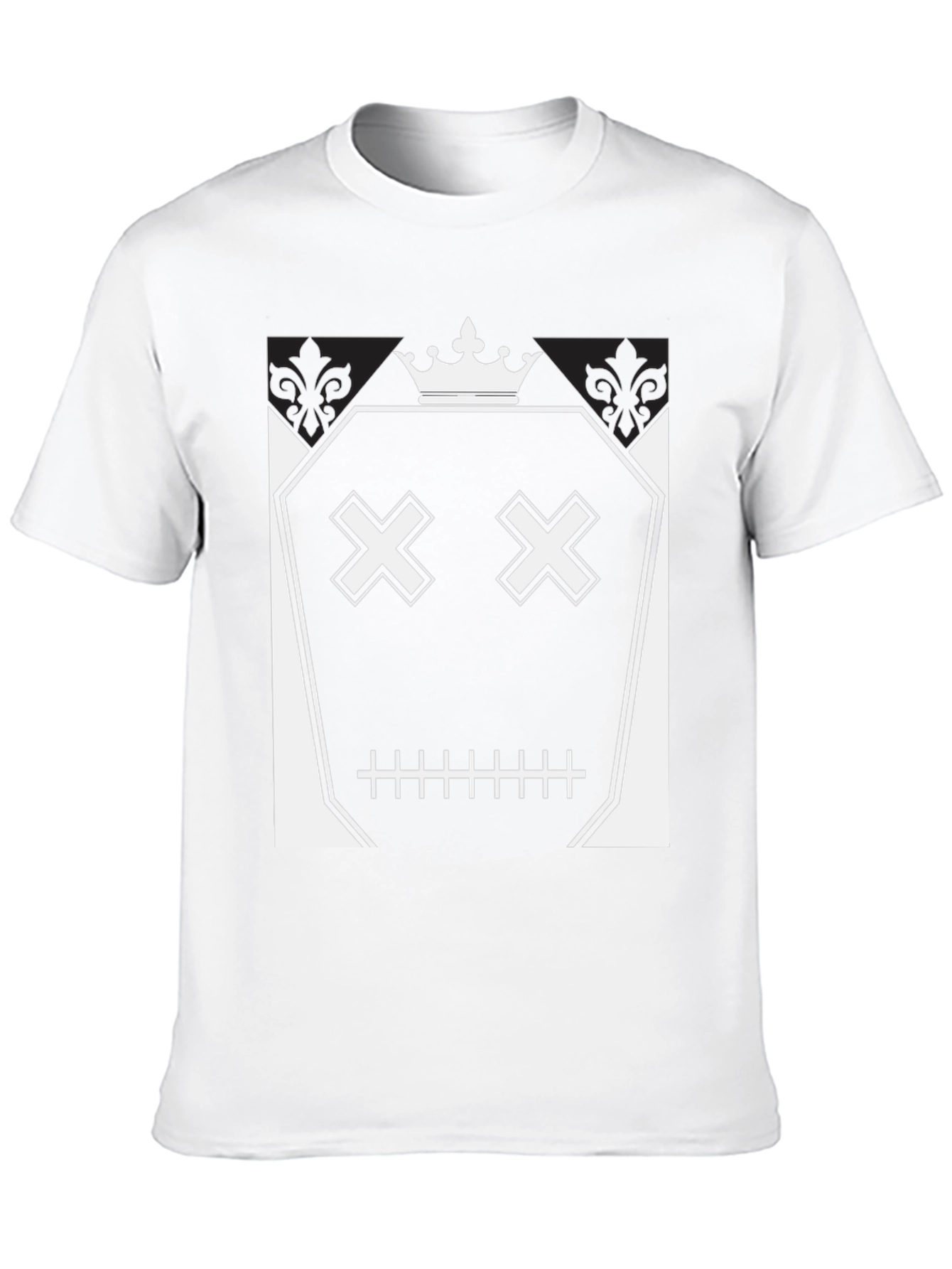 Crown Skull Face Graphic T-Shirt - Mens Black Tee