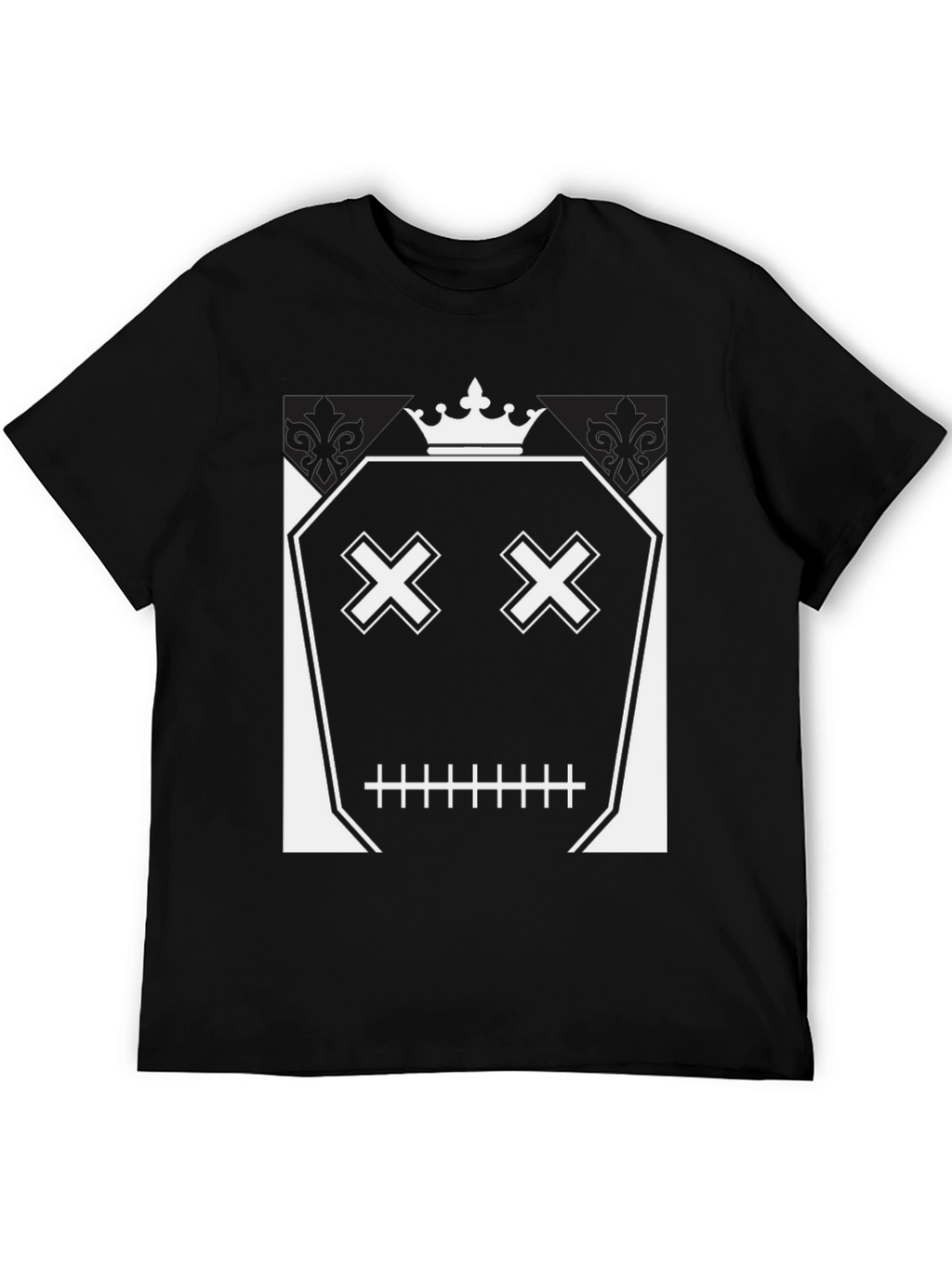 Crown Skull Face Graphic T-Shirt - Mens Black Tee