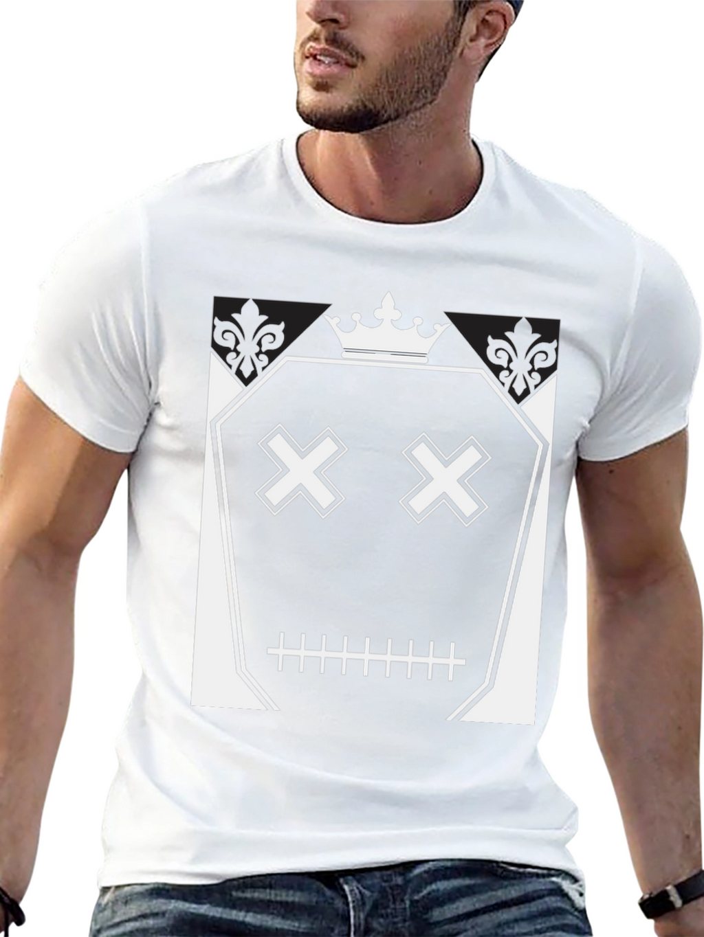 Crown Skull Face Graphic T-Shirt - Mens Black Tee