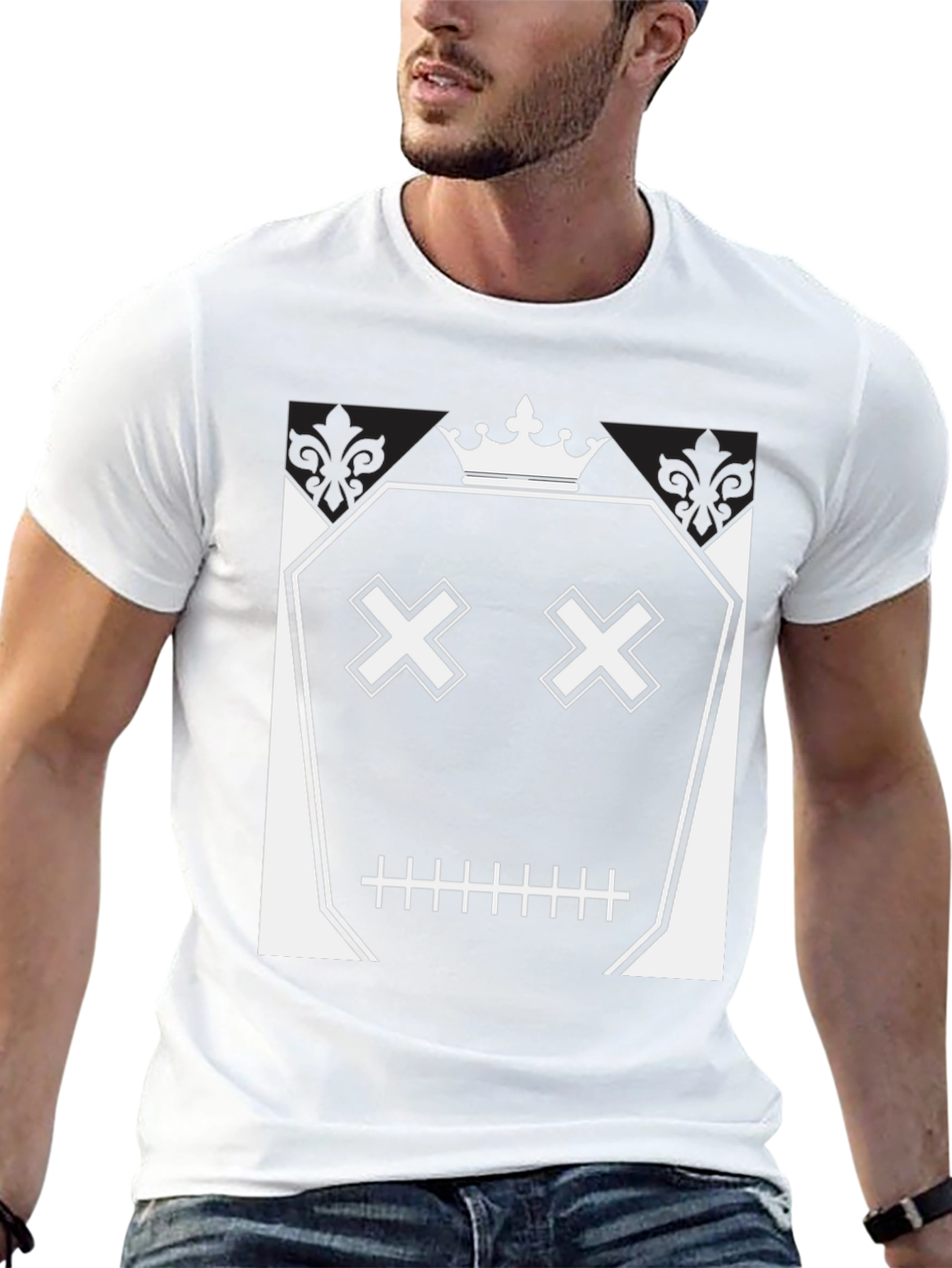Crown Skull Face Graphic T-Shirt - Mens Black Tee