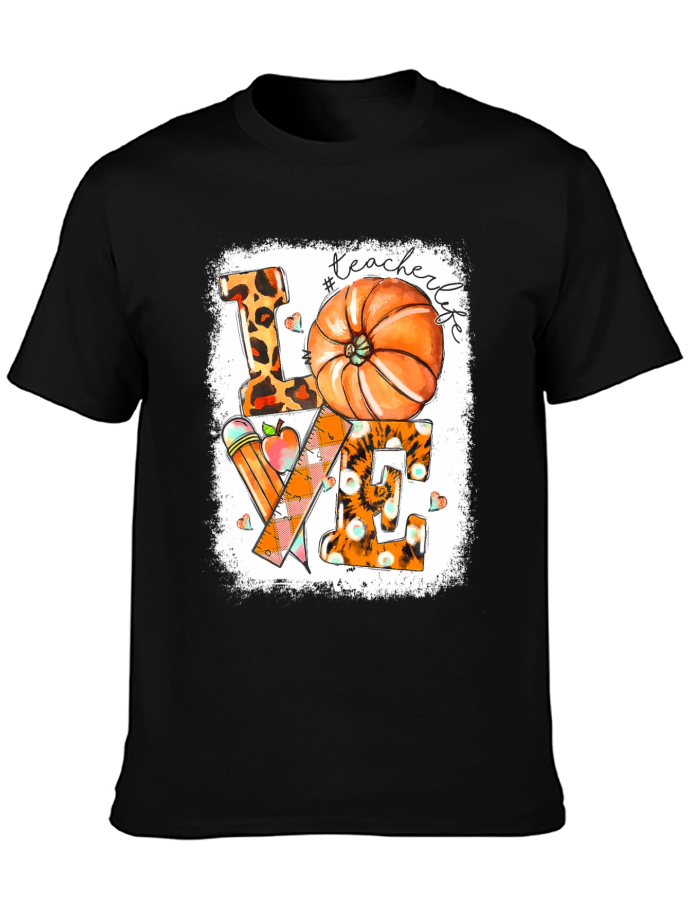 Teacher Life Fall Pumpkin Graphic Tee