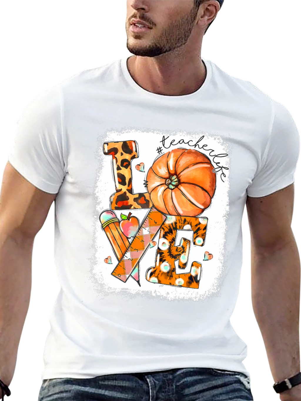 Teacher Life Fall Pumpkin Graphic Tee
