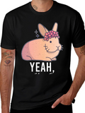 Cute Floral Bunny Graphic Tee - Yeah I...