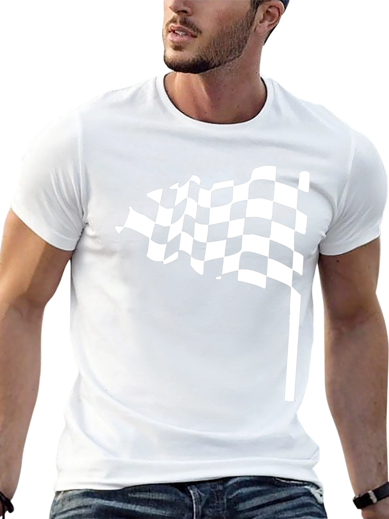 Checkered Flag Black T-Shirt - Racing Style