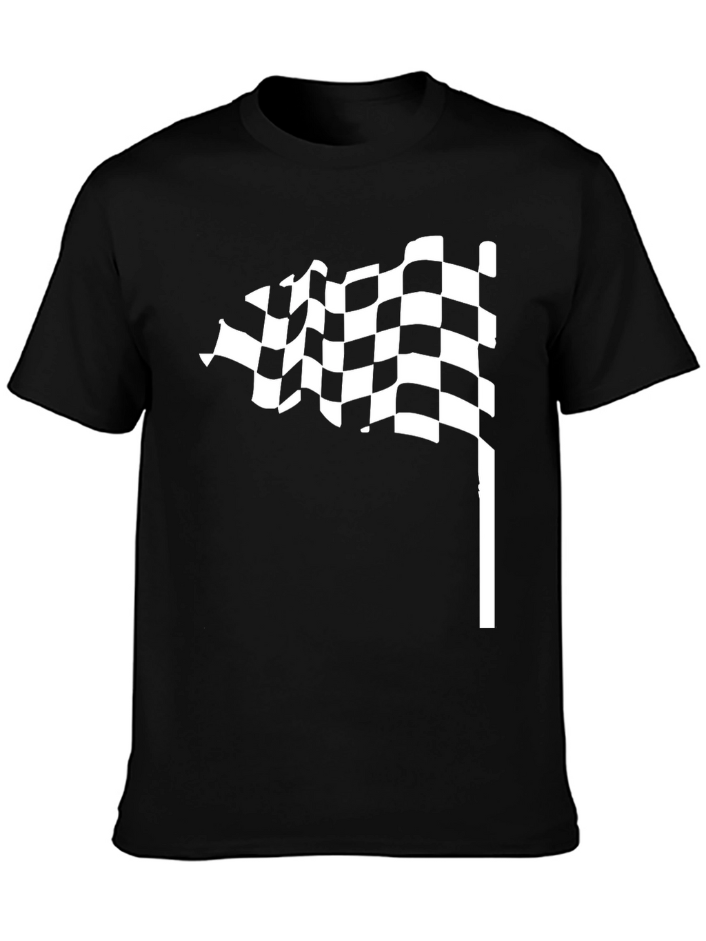 Checkered Flag Black T-Shirt - Racing Style