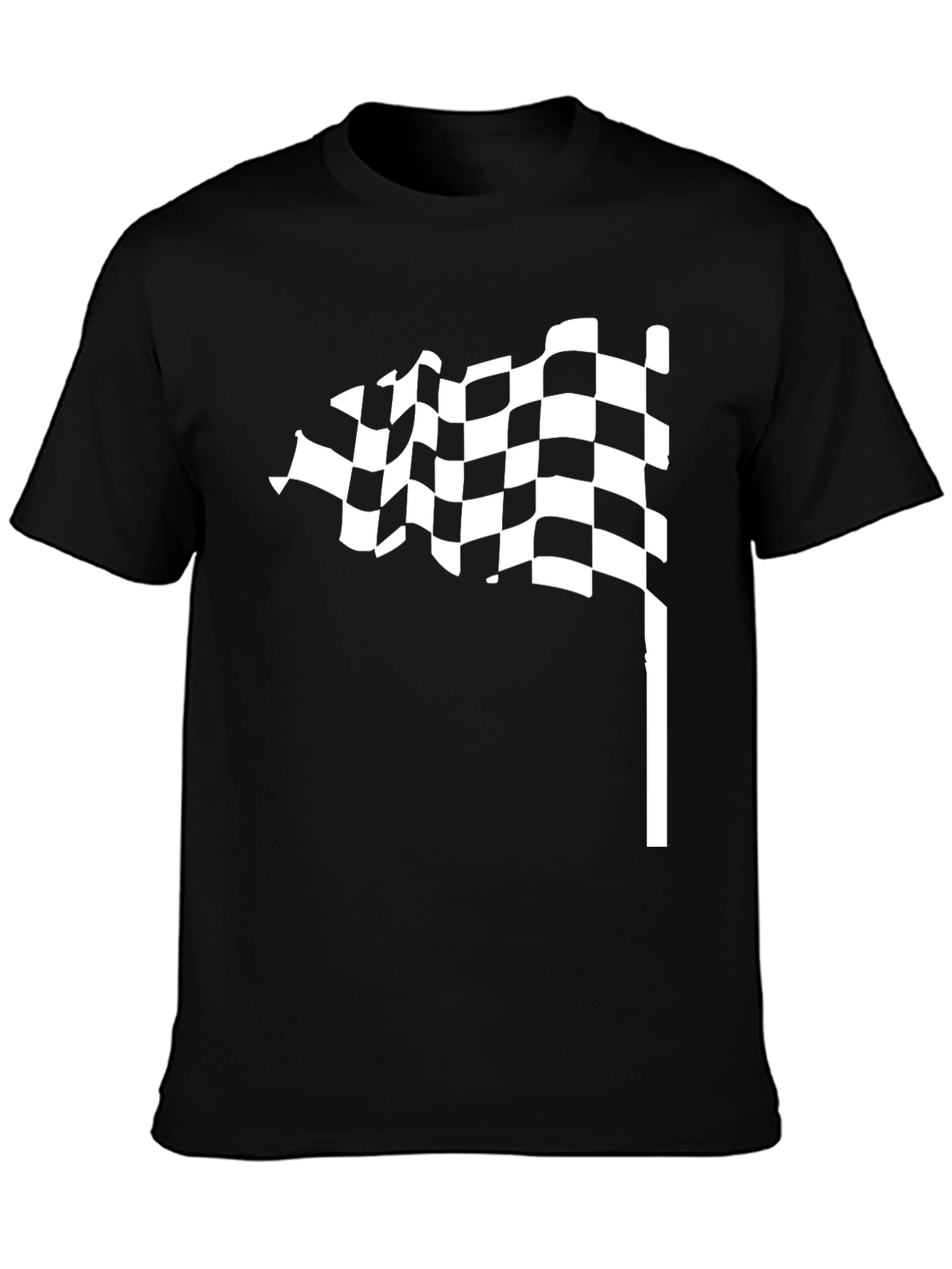 Checkered Flag Black T-Shirt - Racing Style