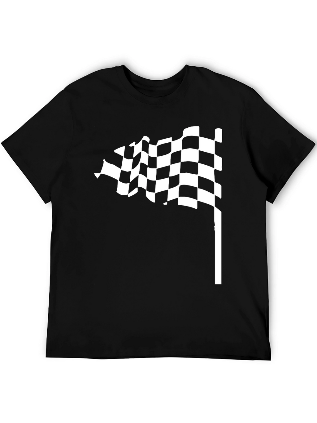 Checkered Flag Black T-Shirt - Racing Style