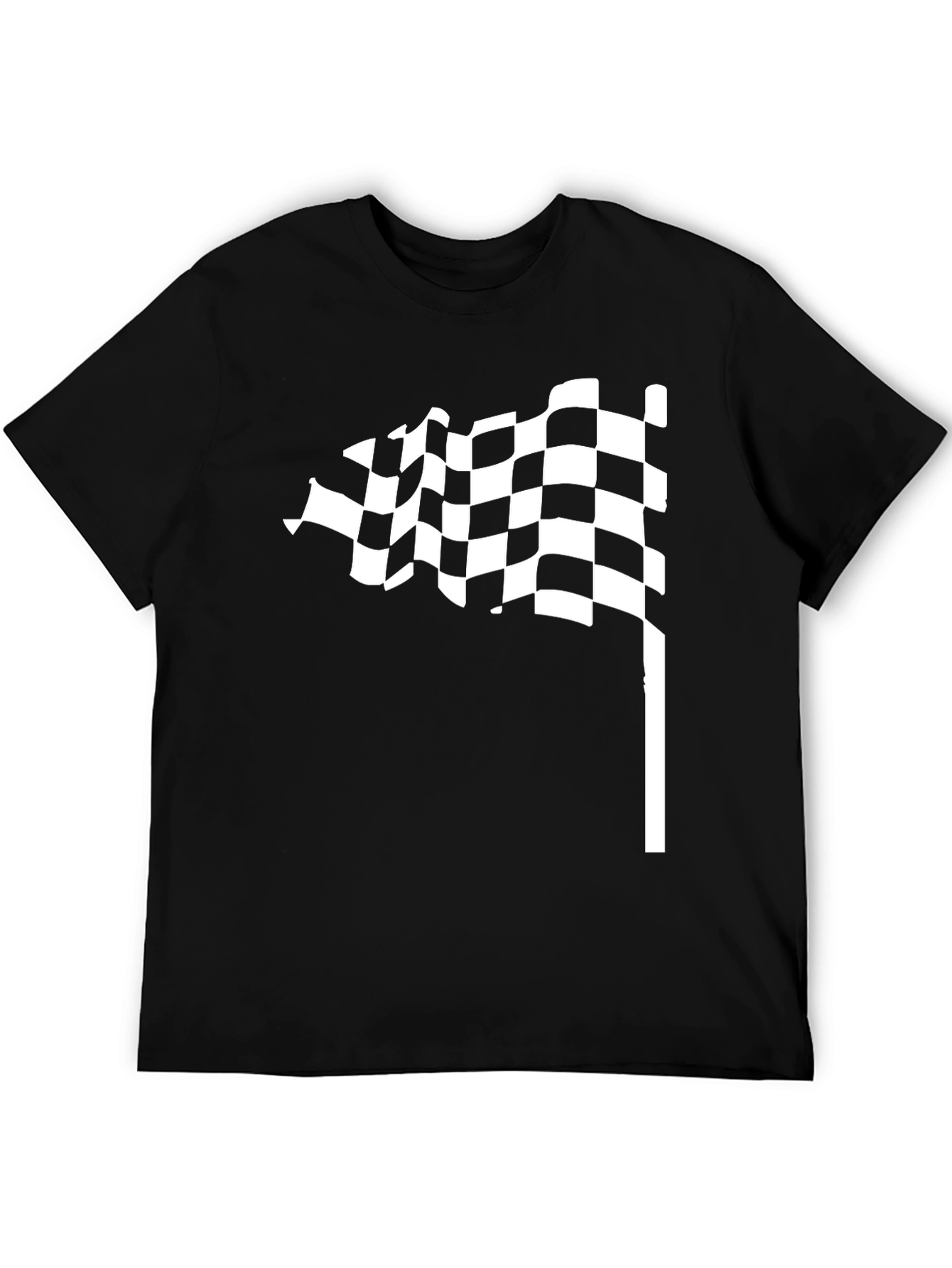Checkered Flag Black T-Shirt - Racing Style