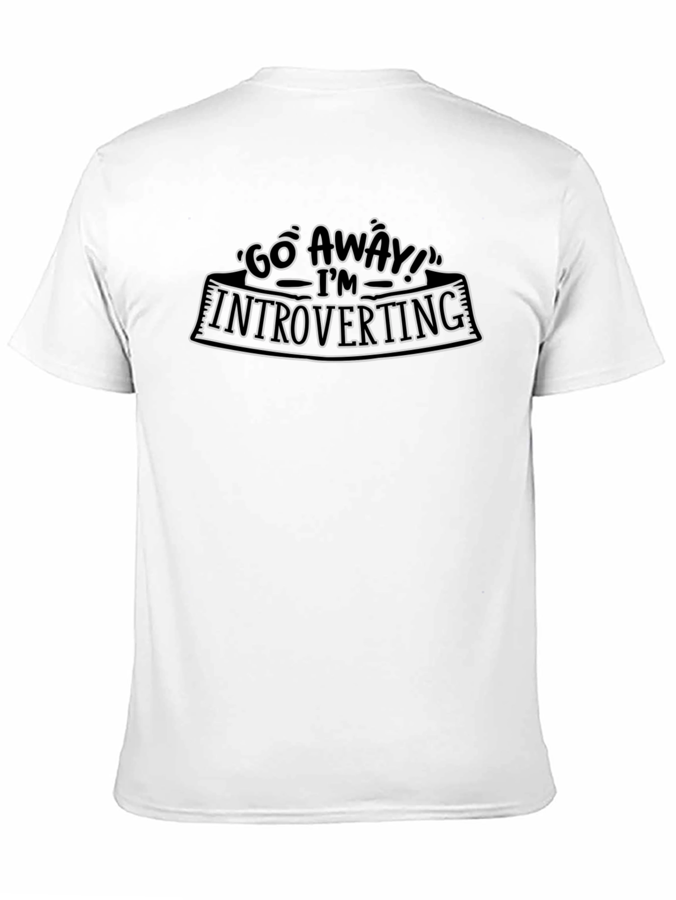 Introverting Graphic Tee - Black Cotton Casual T-Shirt