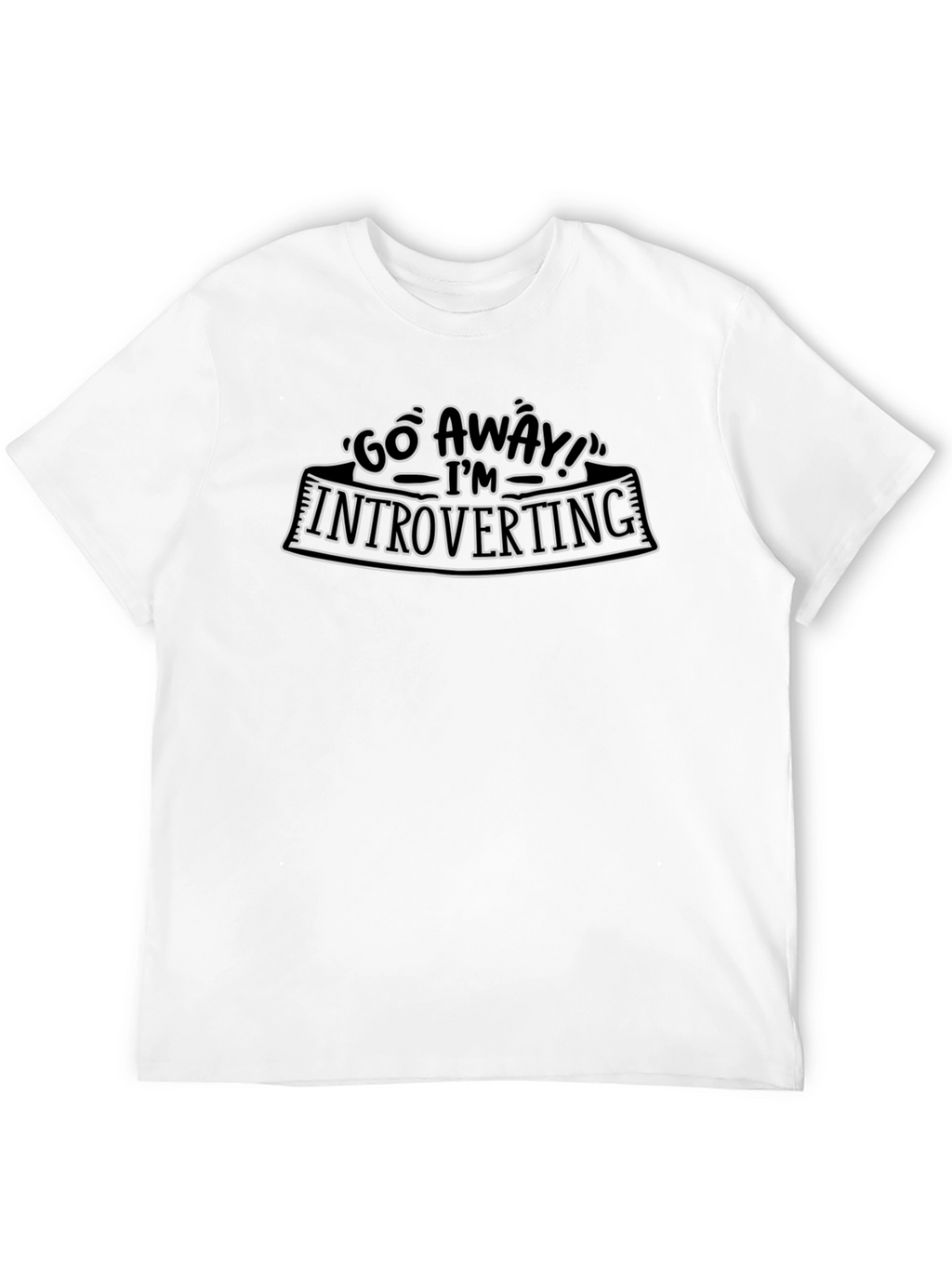 Introverting Graphic Tee - Black Cotton Casual T-Shirt