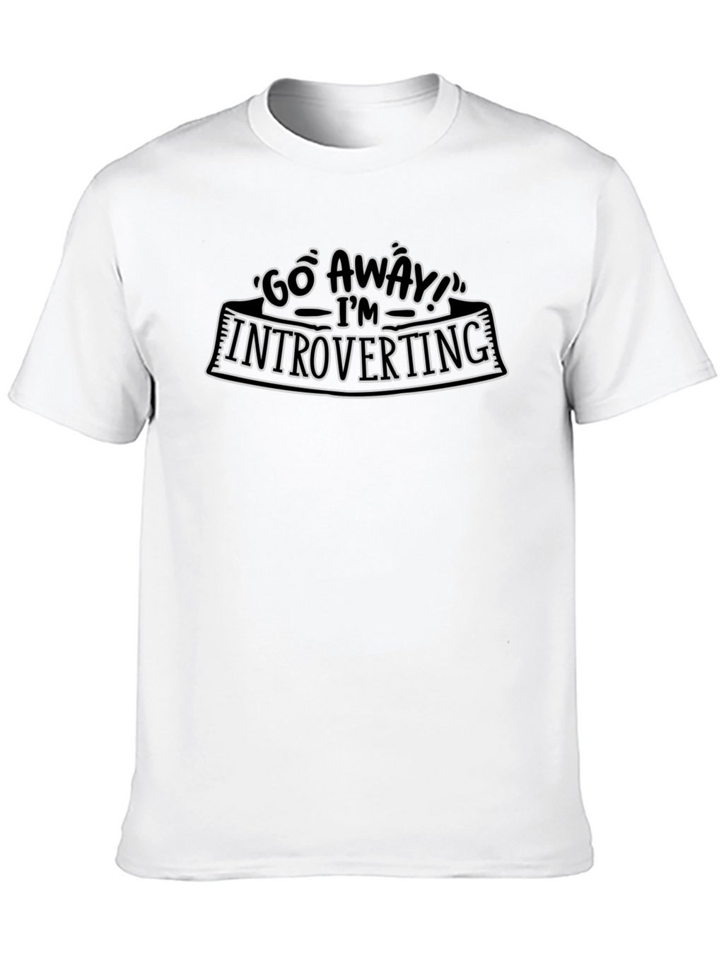 Introverting Graphic Tee - Black Cotton Casual T-Shirt