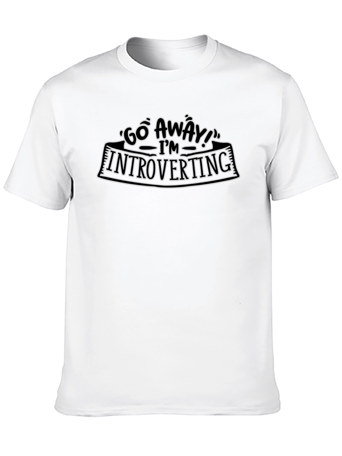 Introverting Graphic Tee - Black Cotton Casual T-Shirt