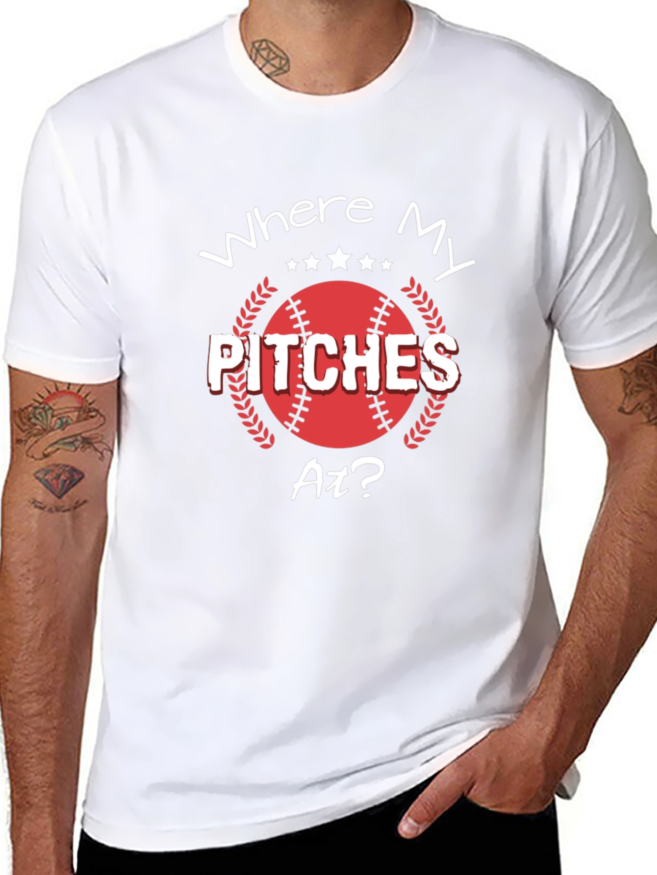 Where My Pitches At? Baseball T-Shirt