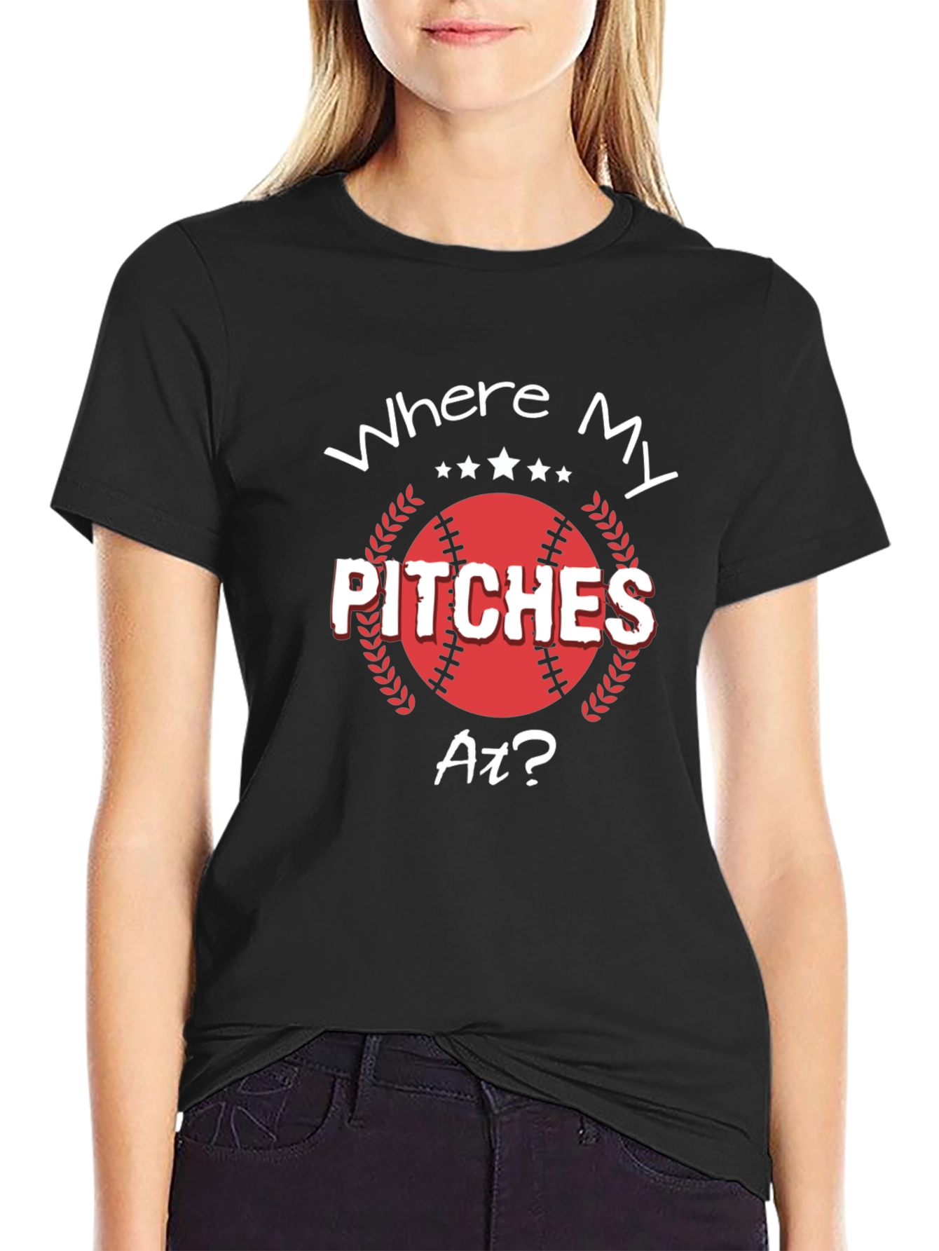Where My Pitches At? Baseball T-Shirt