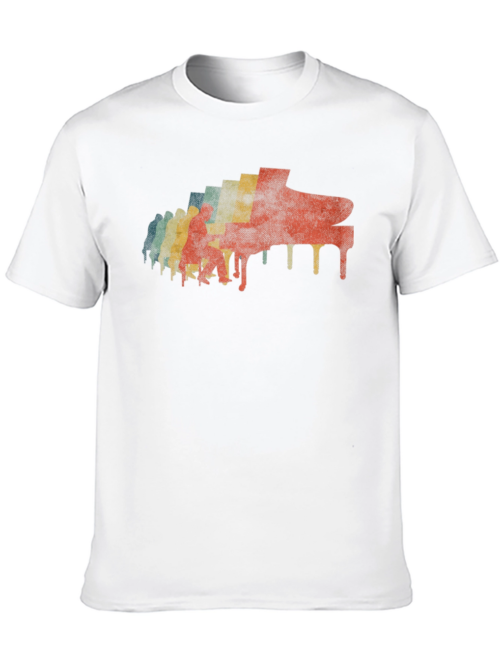 Retro Piano Graphic T-Shirt - Cool Music Lover Tee
