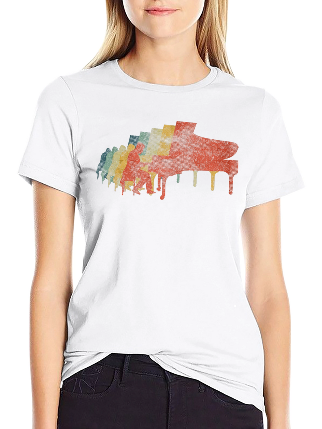 Retro Piano Graphic T-Shirt - Cool Music Lover Tee