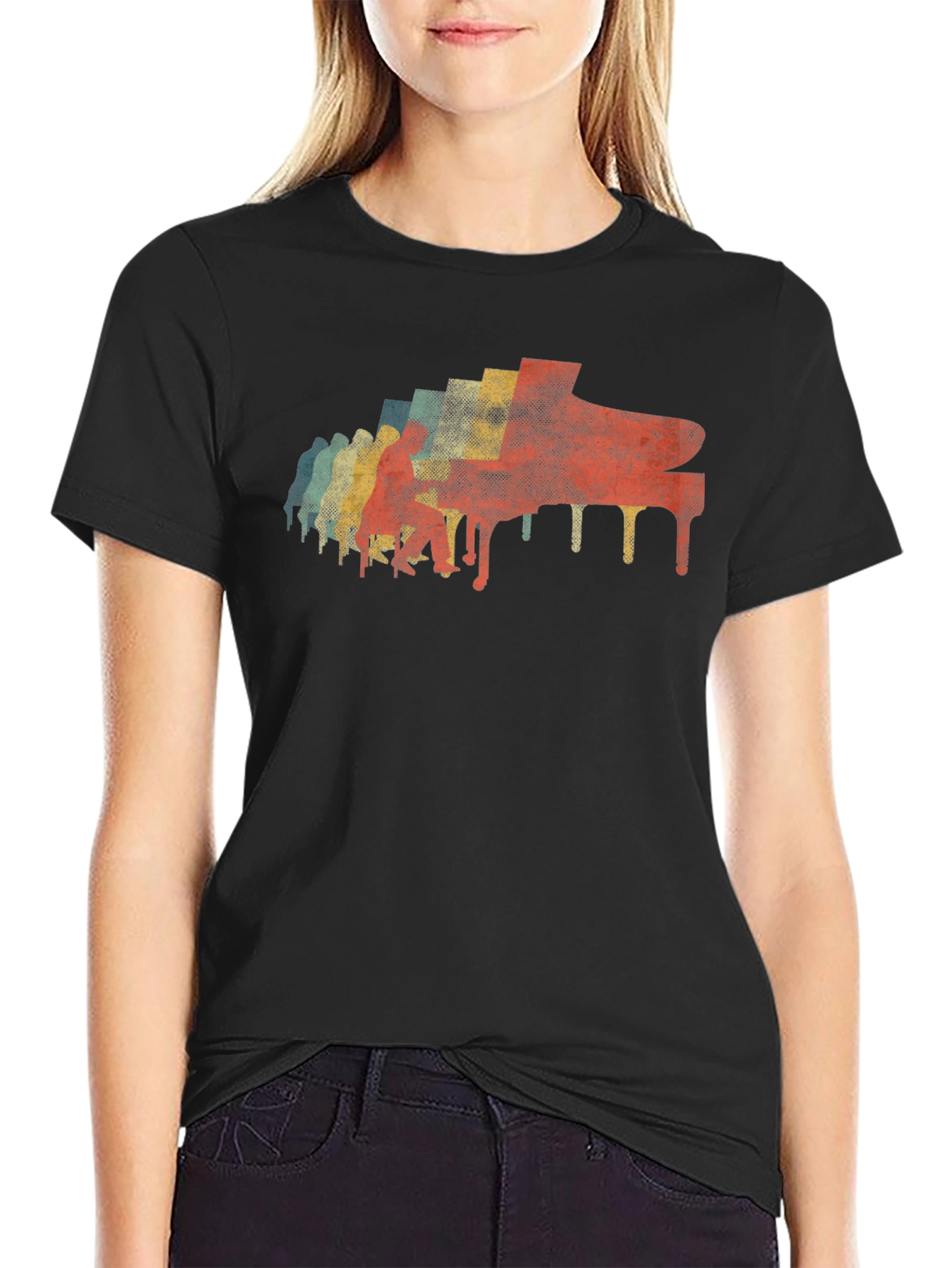 Retro Piano Graphic T-Shirt - Cool Music Lover Tee
