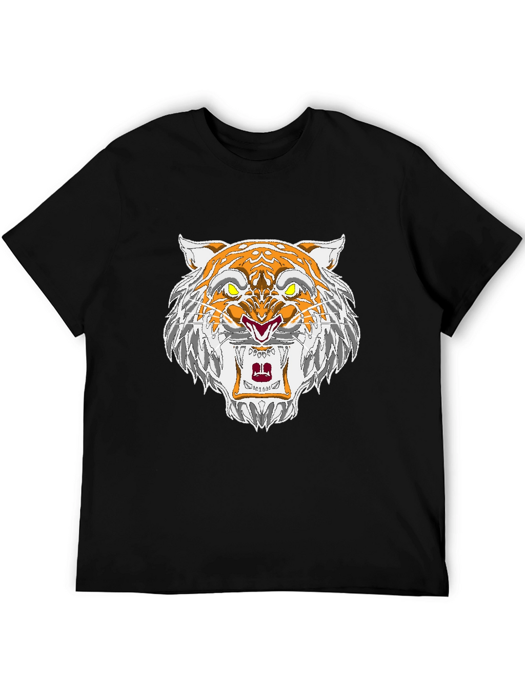 Roaring Tiger Graphic Tee - Black Cotton T-Shirt