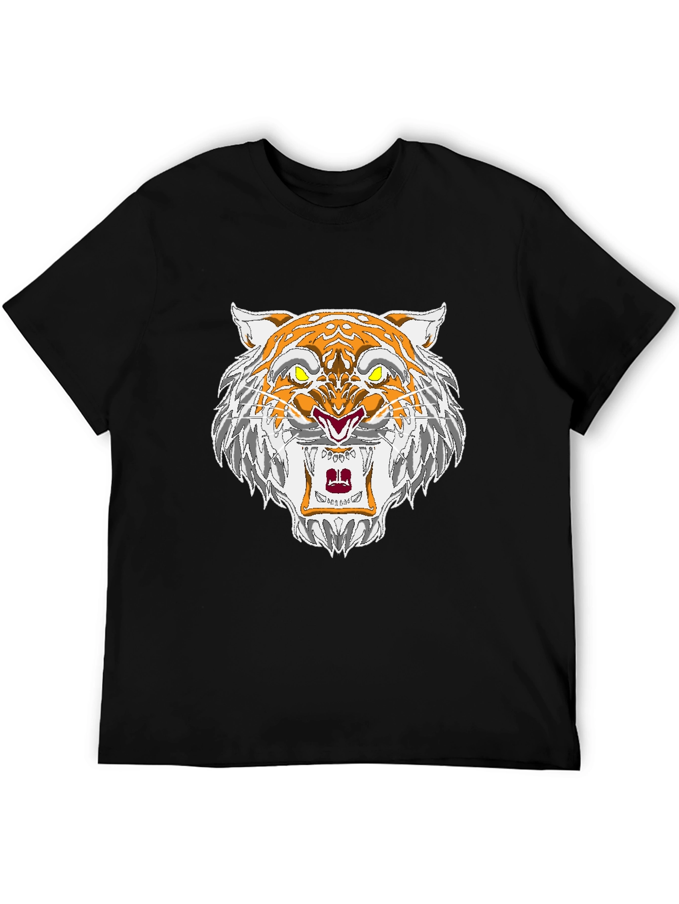 Roaring Tiger Graphic Tee - Black Cotton T-Shirt