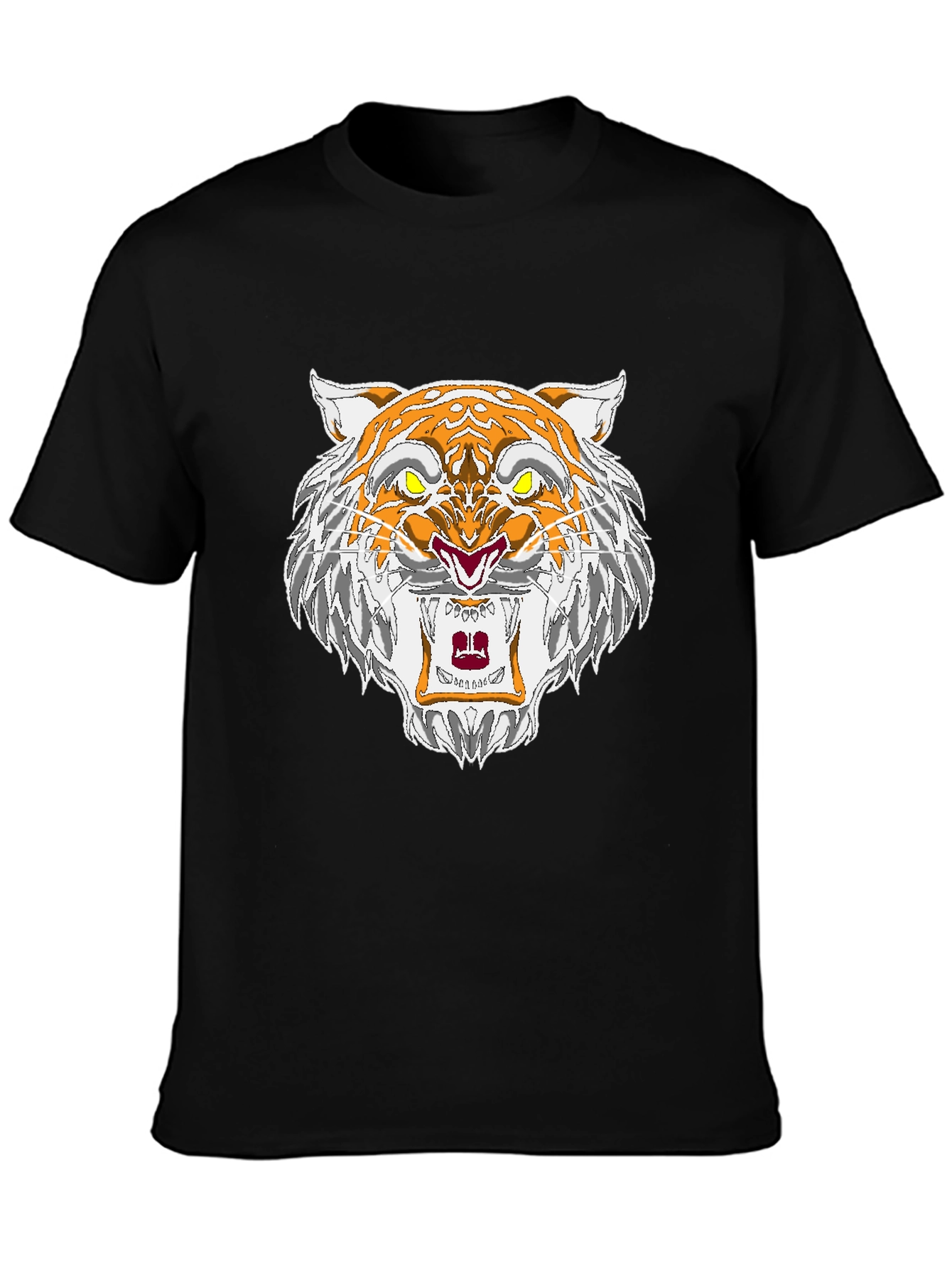 Roaring Tiger Graphic Tee - Black Cotton T-Shirt