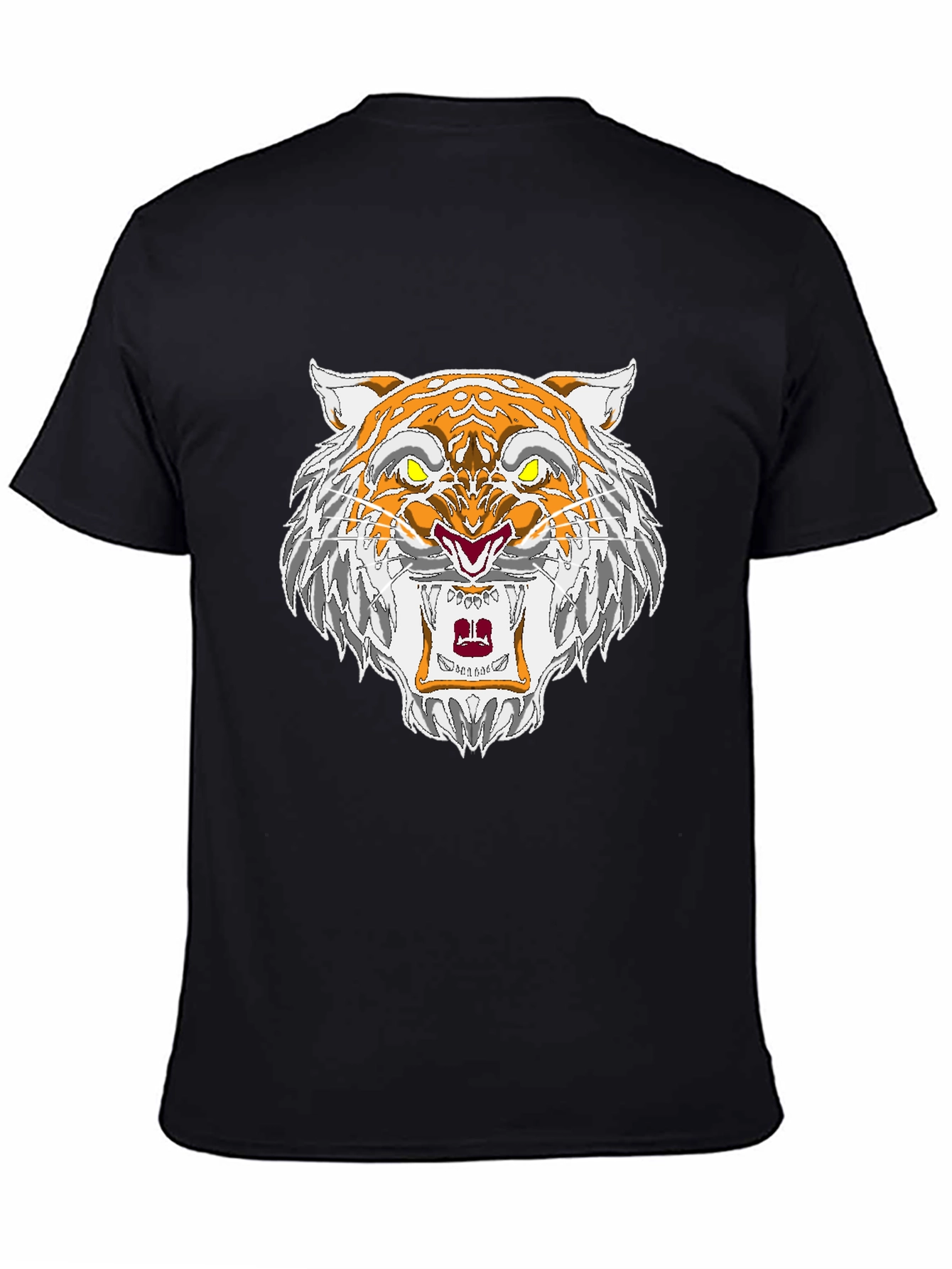 Roaring Tiger Graphic Tee - Black Cotton T-Shirt