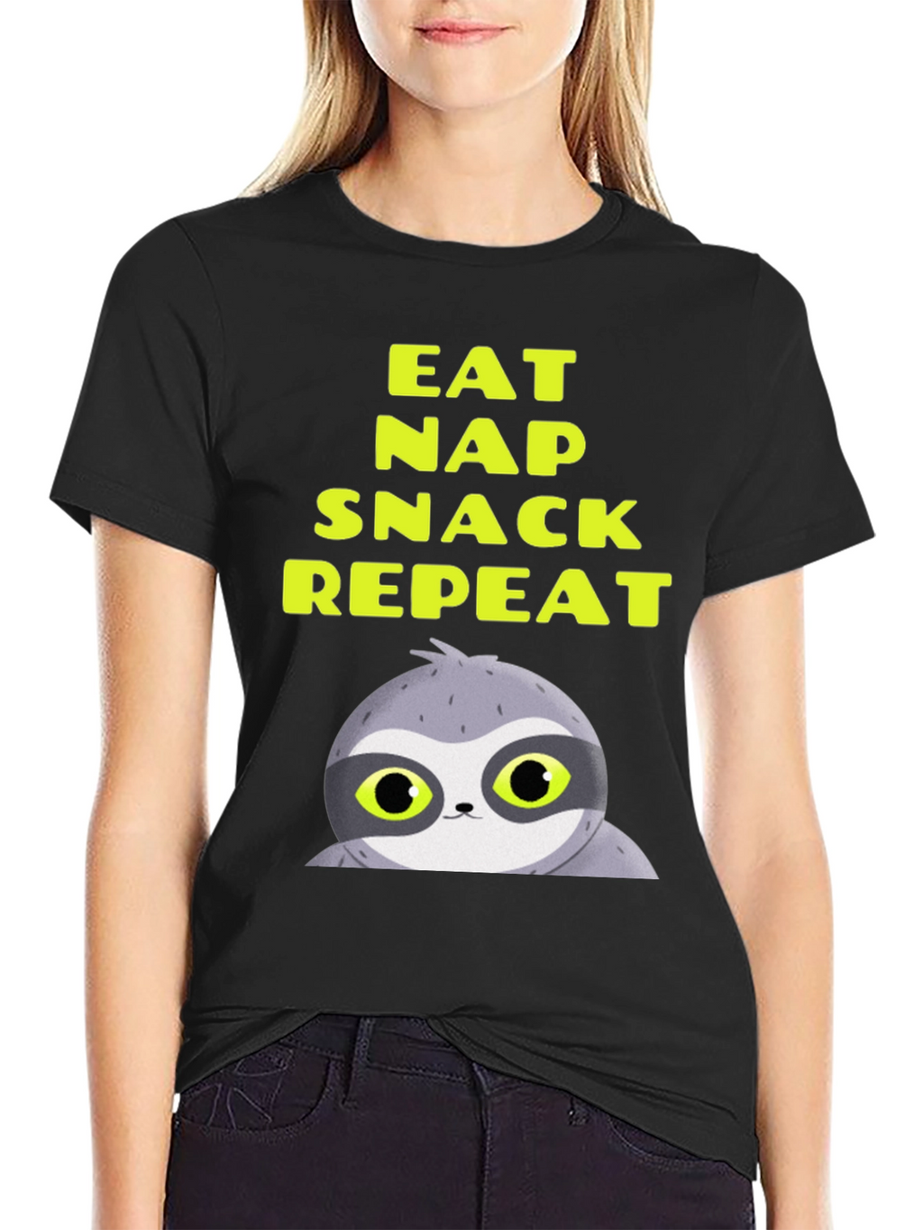 Eat Nap Snack Repeat Sloth Graphic Tee