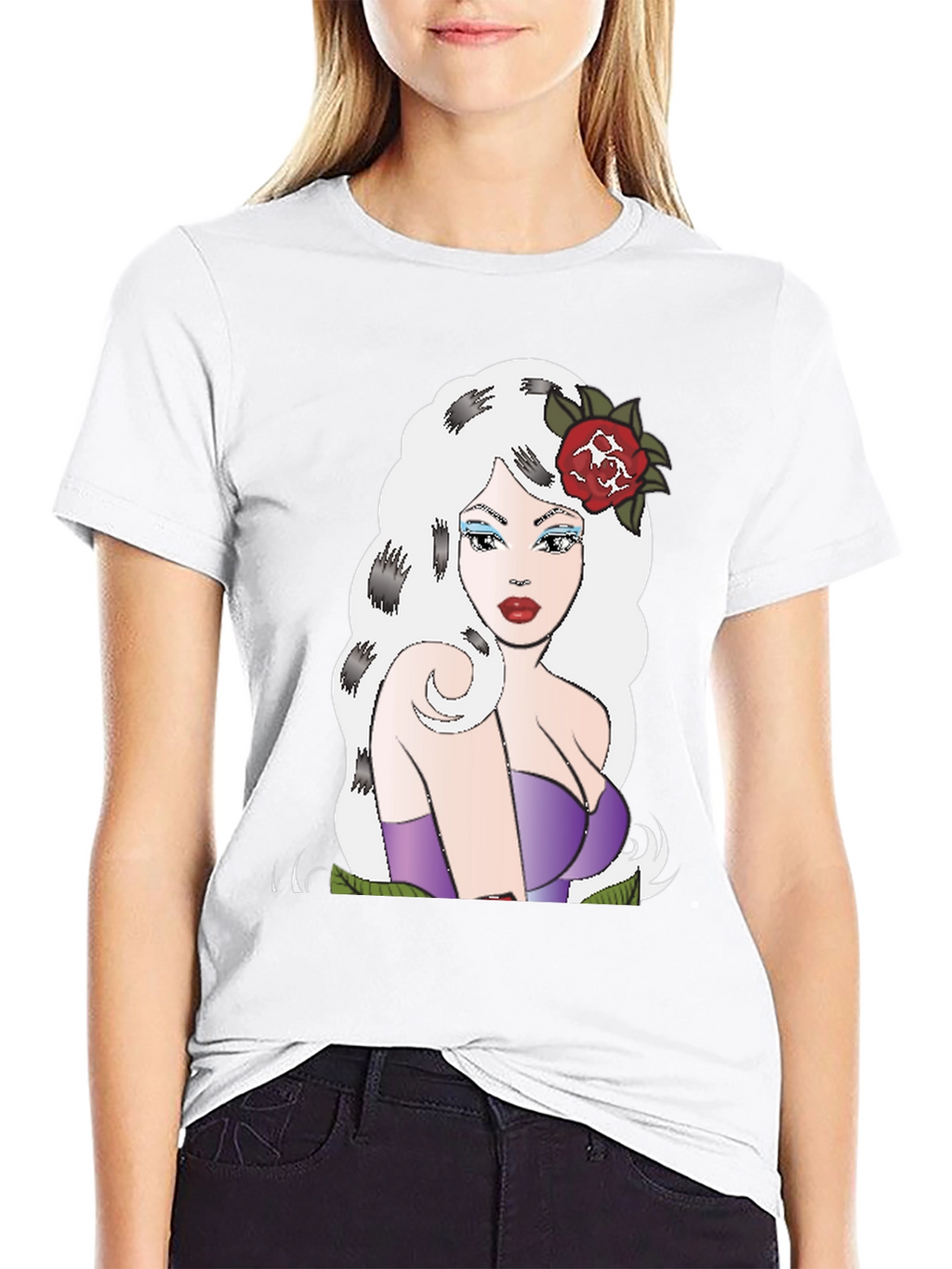 Retro Cartoon Girl Graphic T-Shirt