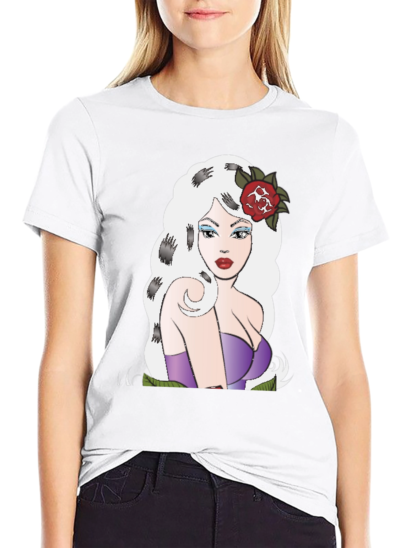 Retro Cartoon Girl Graphic T-Shirt