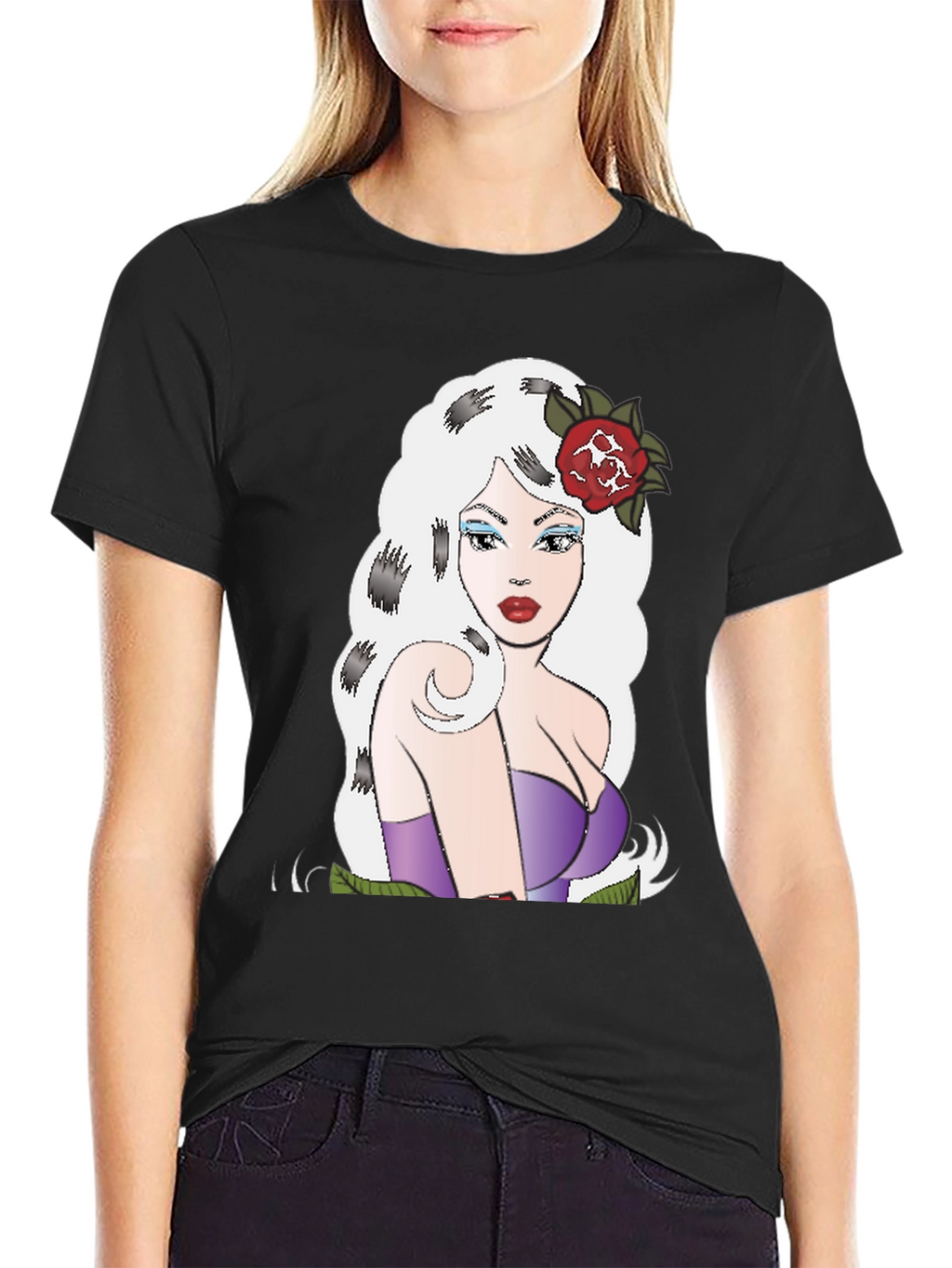 Retro Cartoon Girl Graphic T-Shirt