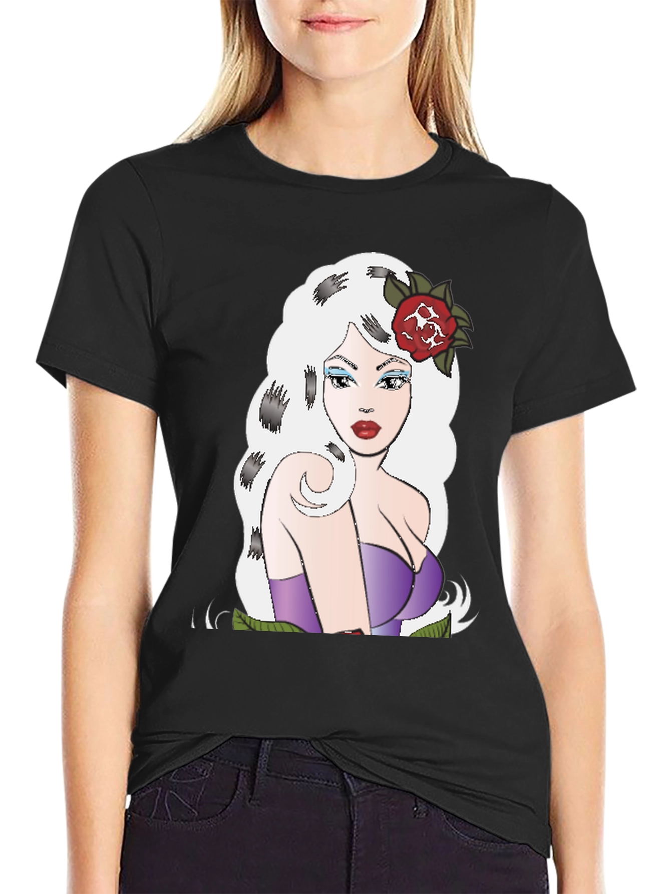 Retro Cartoon Girl Graphic T-Shirt