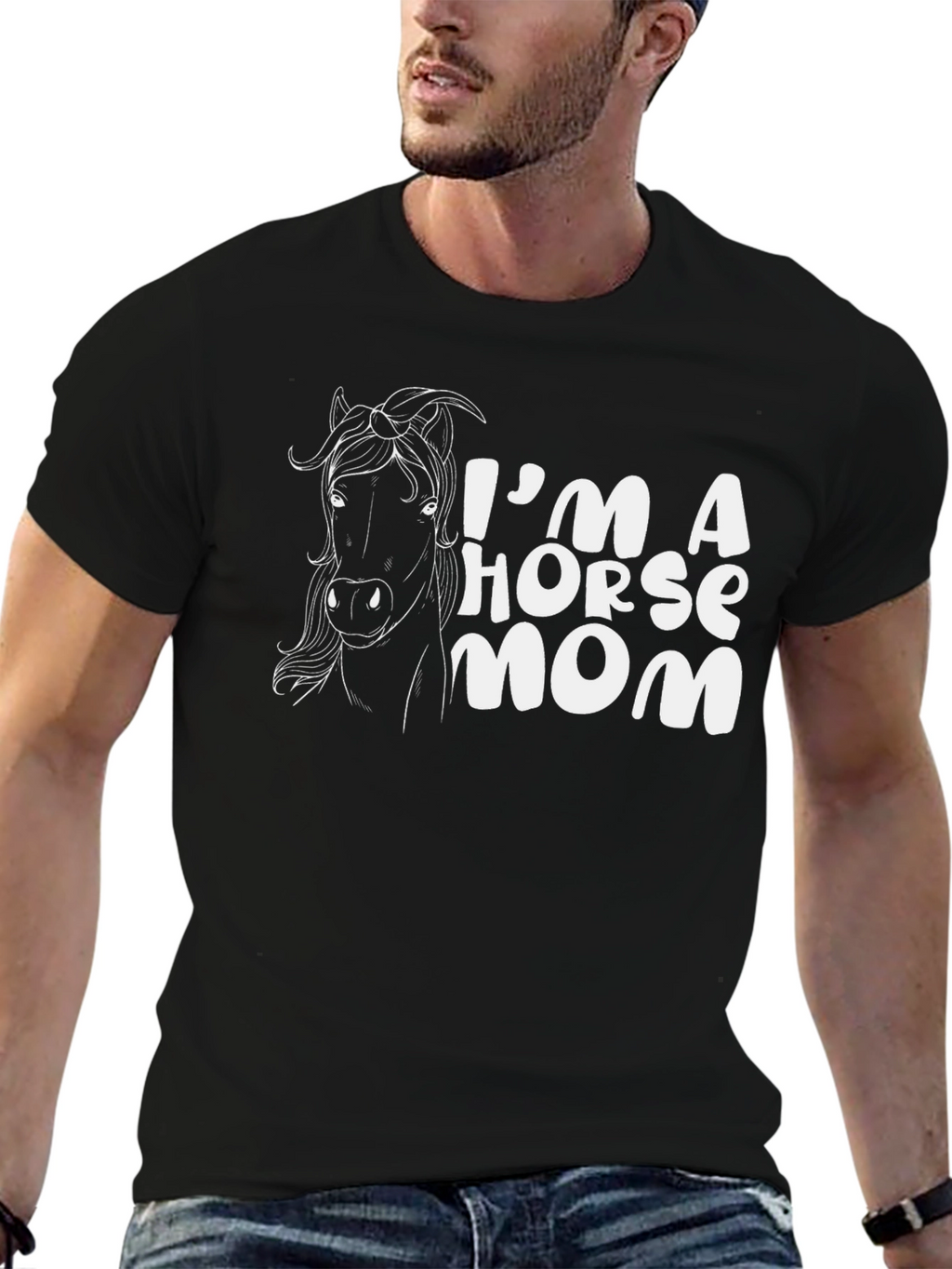 Im A Horse Mom T-Shirt - Black Tee