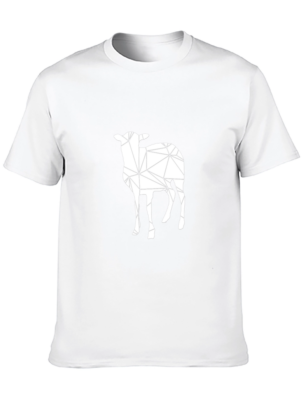 Geometric Lamb Graphic Tee - Mens Black Crew Neck