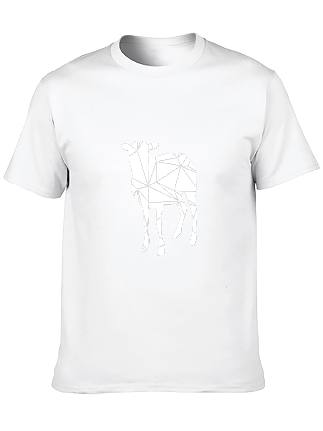 Geometric Lamb Graphic Tee - Mens Black Crew Neck