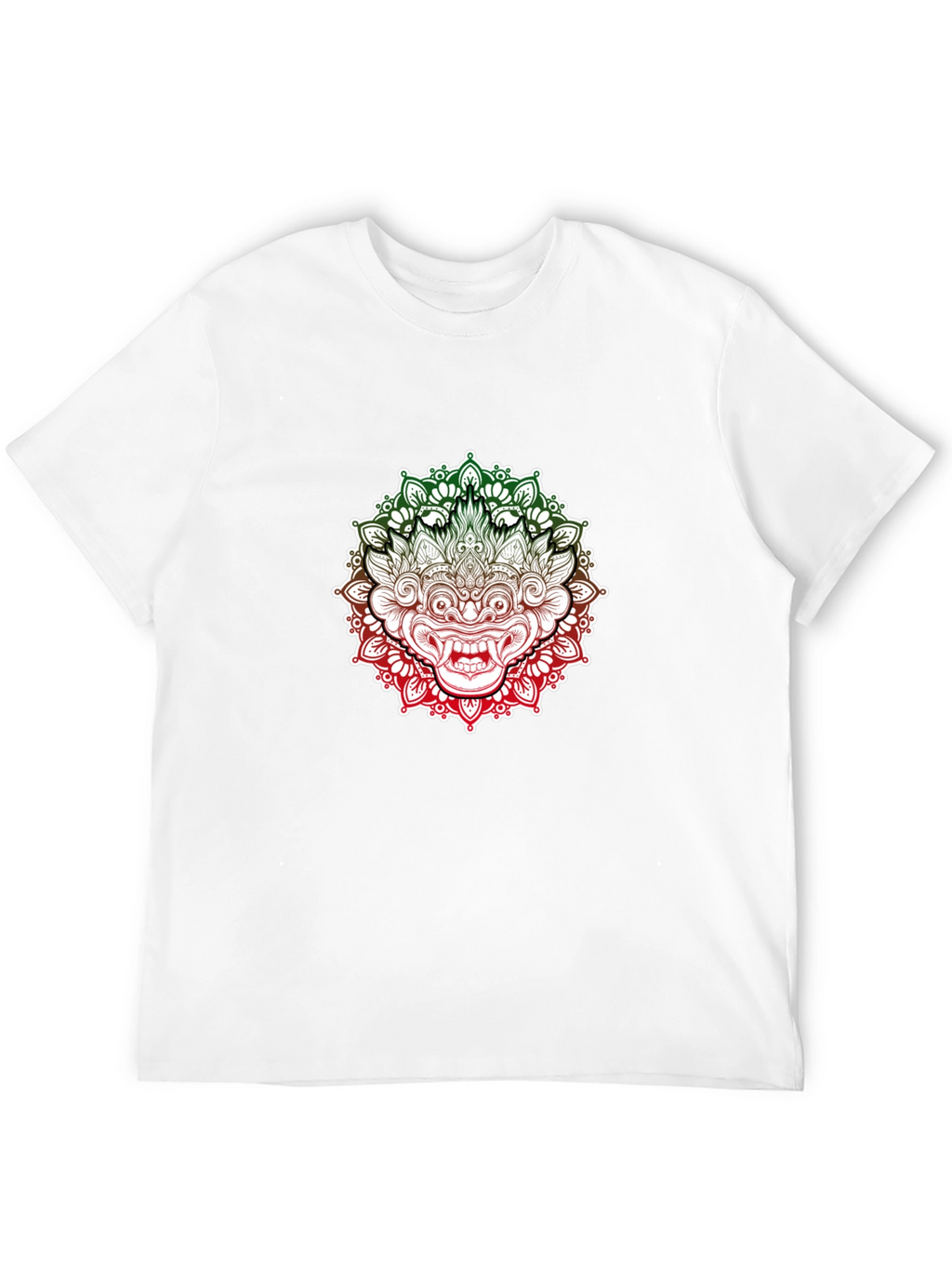 Barong Mandala Graphic Tee - Black Cotton Shirt