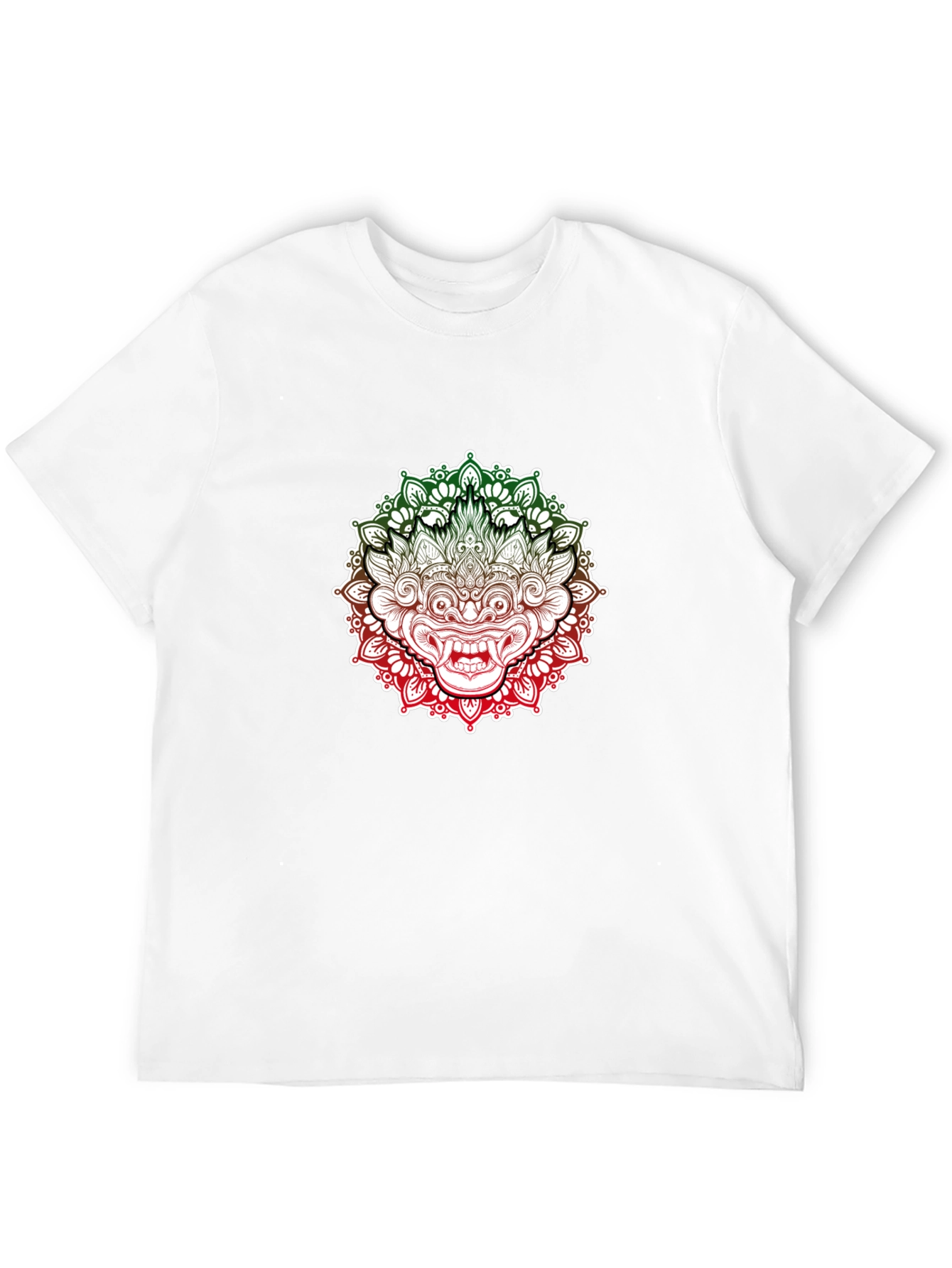Barong Mandala Graphic Tee - Black Cotton Shirt