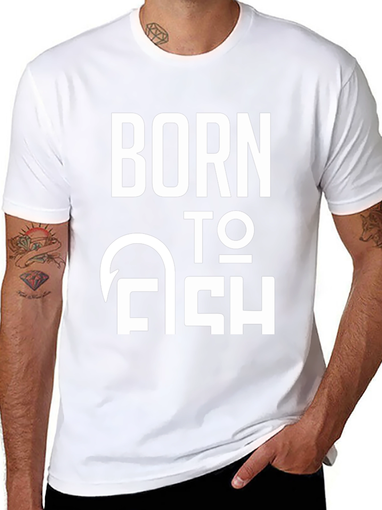 Born to Fish Graphic T-Shirt - Black