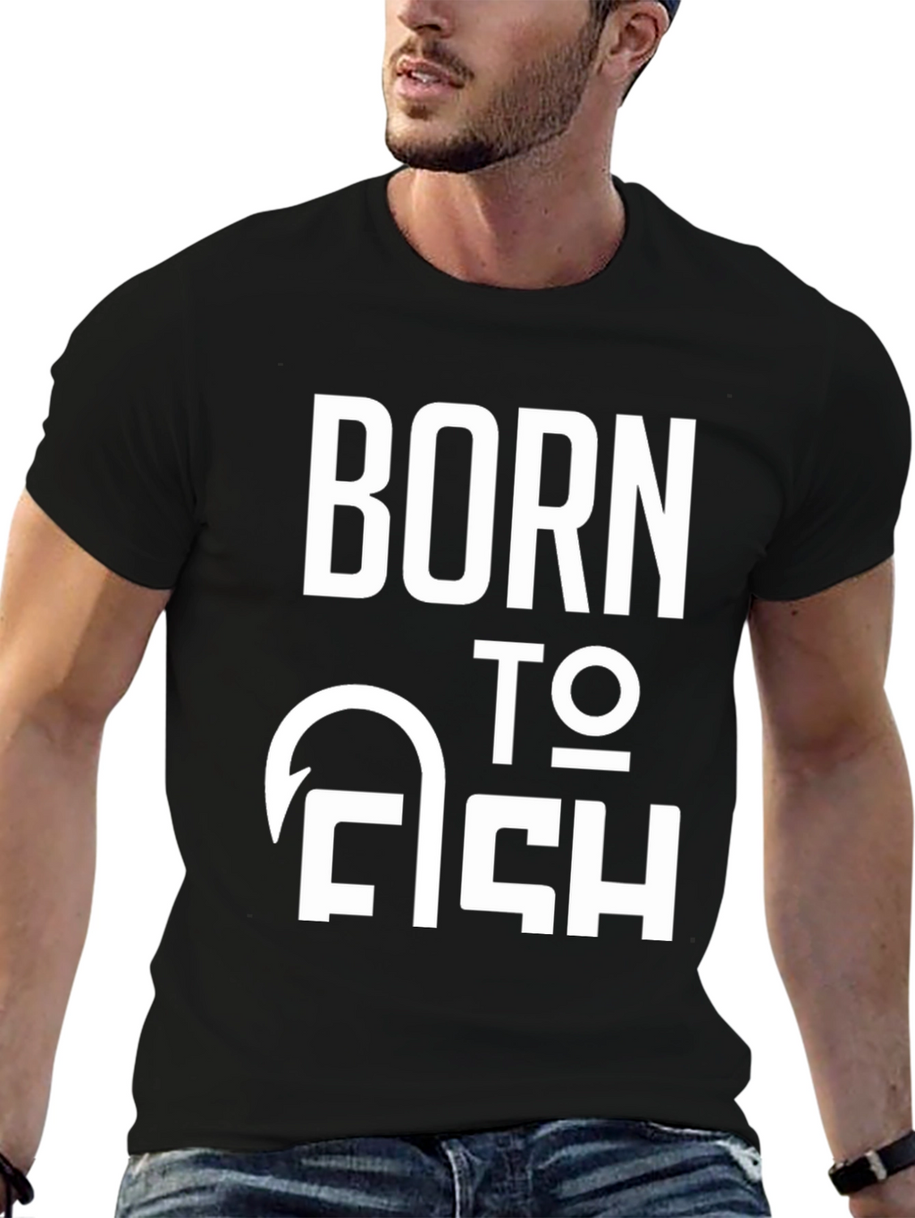Born to Fish Graphic T-Shirt - Black