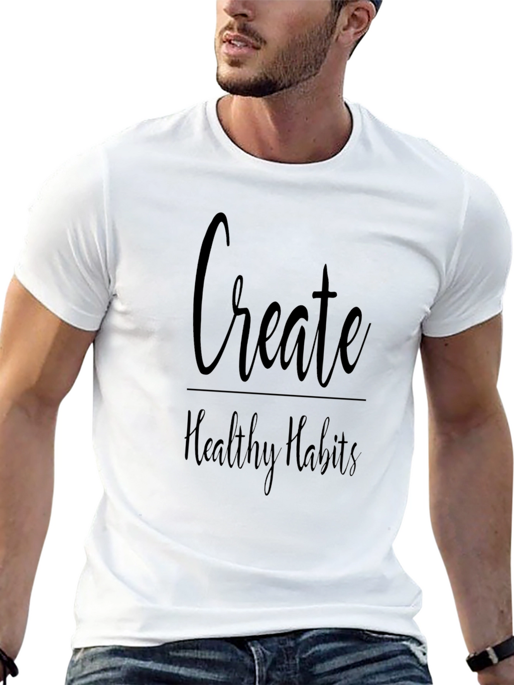 Create Healthy Habits Graphic Tee - Black