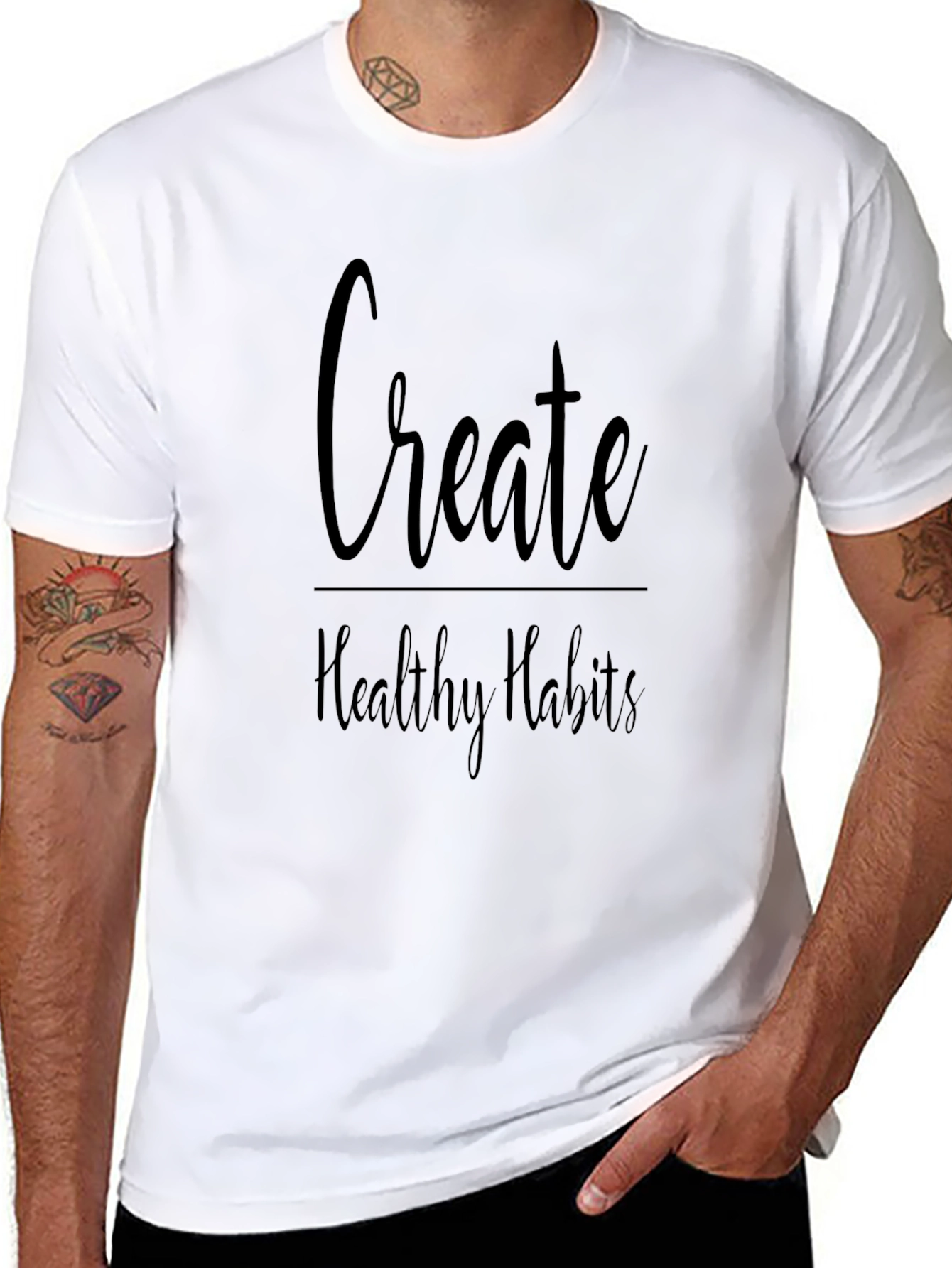 Create Healthy Habits Graphic Tee - Black