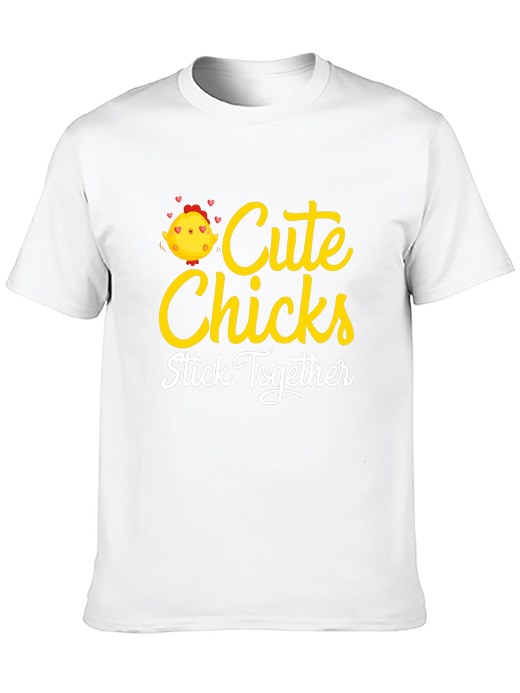 Cute Chicks Stick Together Black T-Shirt