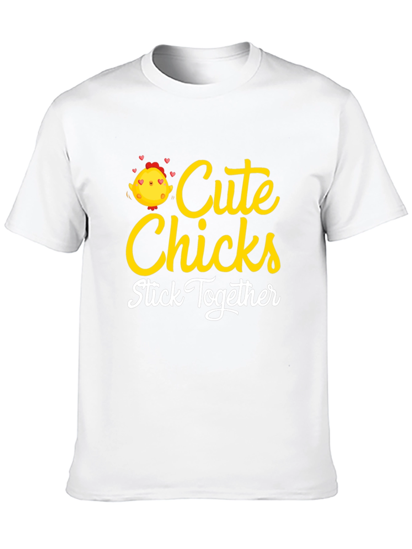 Cute Chicks Stick Together Black T-Shirt