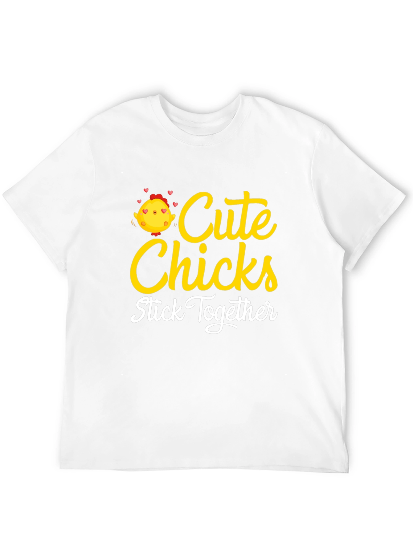 Cute Chicks Stick Together Black T-Shirt