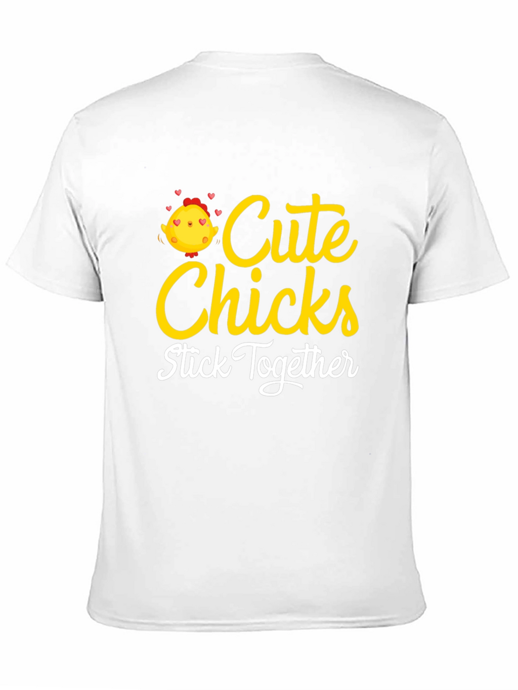 Cute Chicks Stick Together Black T-Shirt