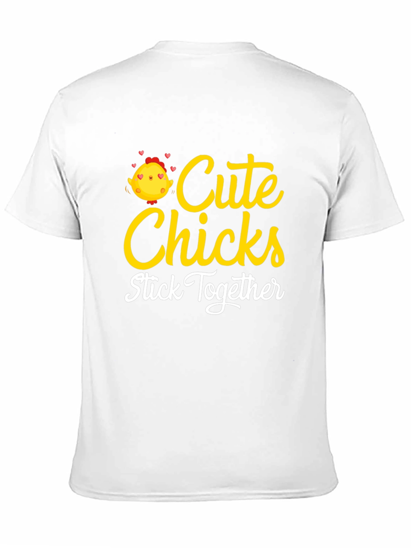 Cute Chicks Stick Together Black T-Shirt
