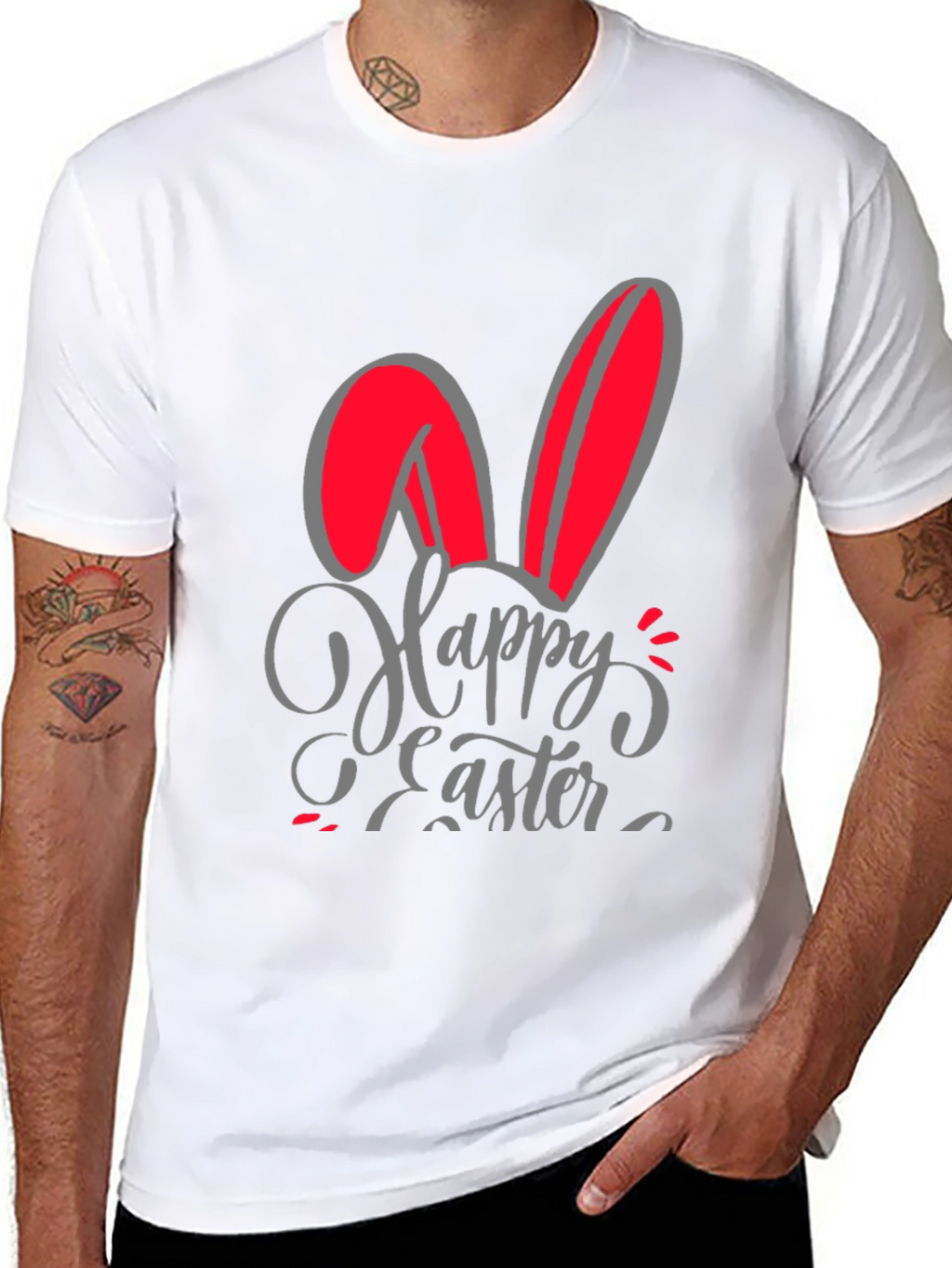 Happy Easter Bunny Ears Graphic T-Shirt